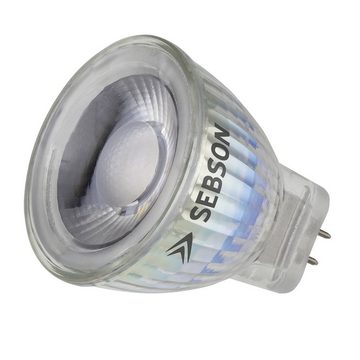 SEBSON LED-Leuchtmittel LED Lampe GU4/ MR11 warmweiß 3W 220 Lumen, Spotlight 12V DC, ø35x40mm