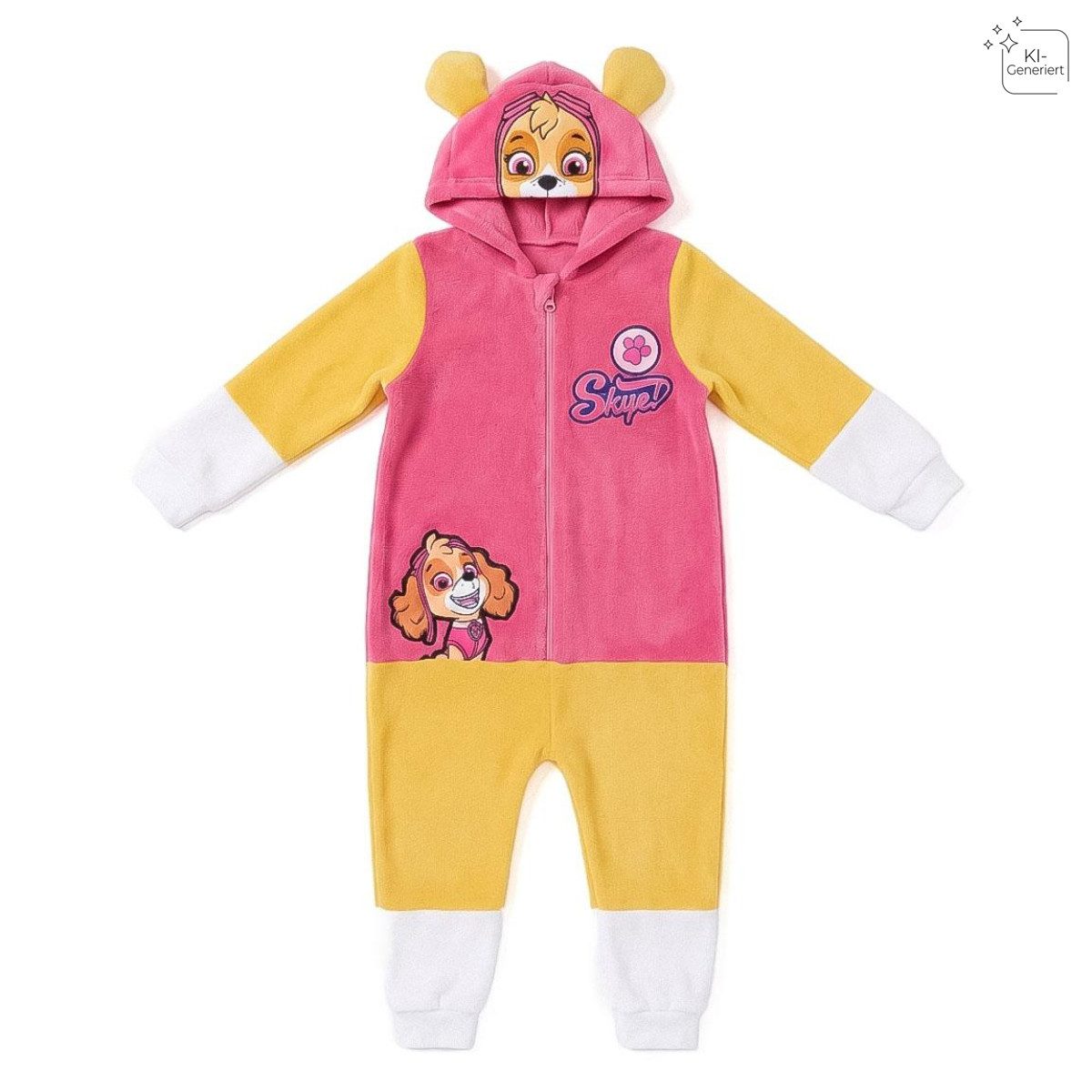 PAW PATROL Schlafanzug Einteiliger für Mädchen mit Reißverschluss für Nacht und Zuhause