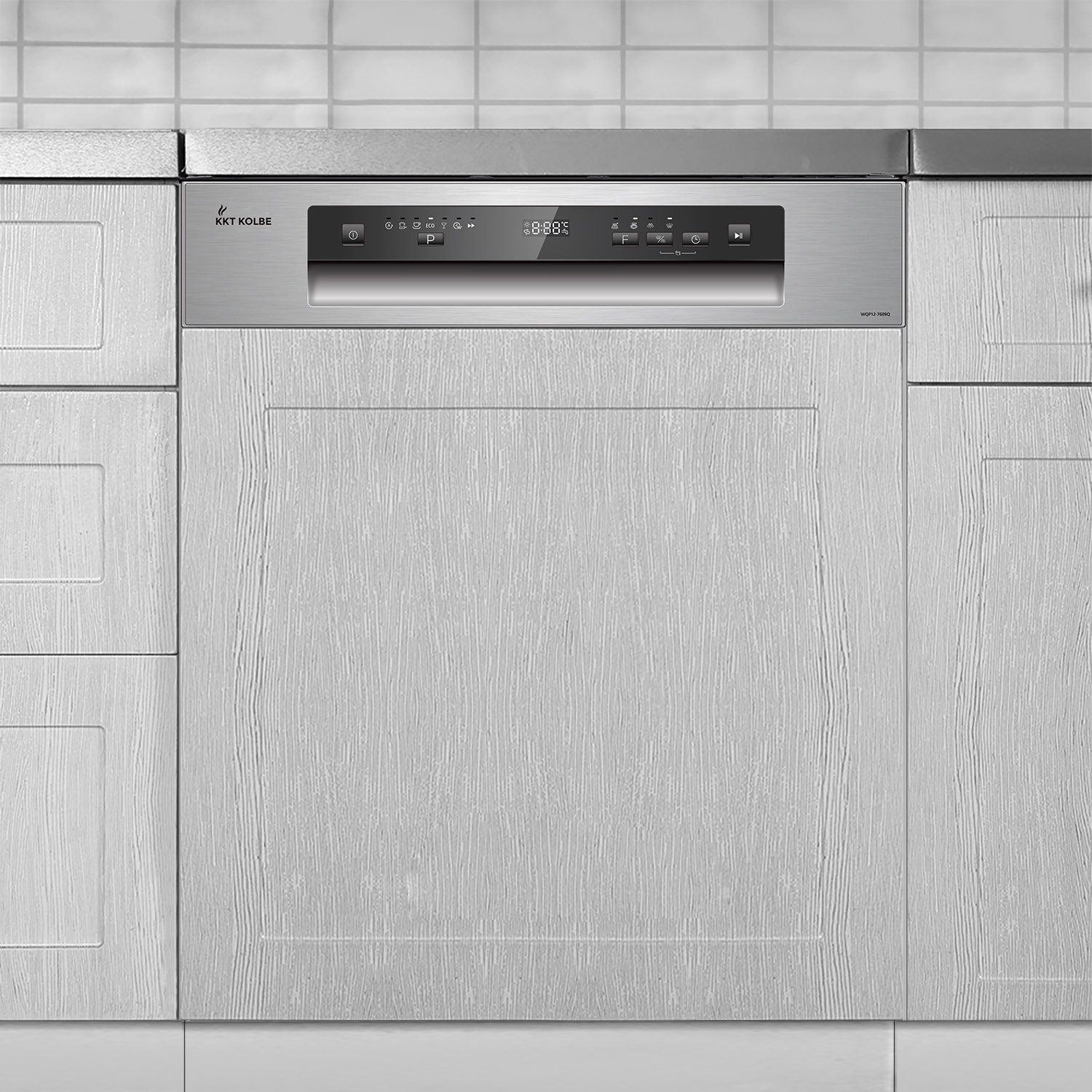 KKT KOLBE teilintegrierbarer Geschirrspüler DW615ED, 10 l, 14 Maßgedecke, 60cm / Edelstahl / AquaStop / 7 Programme / 14 Maßgedecke