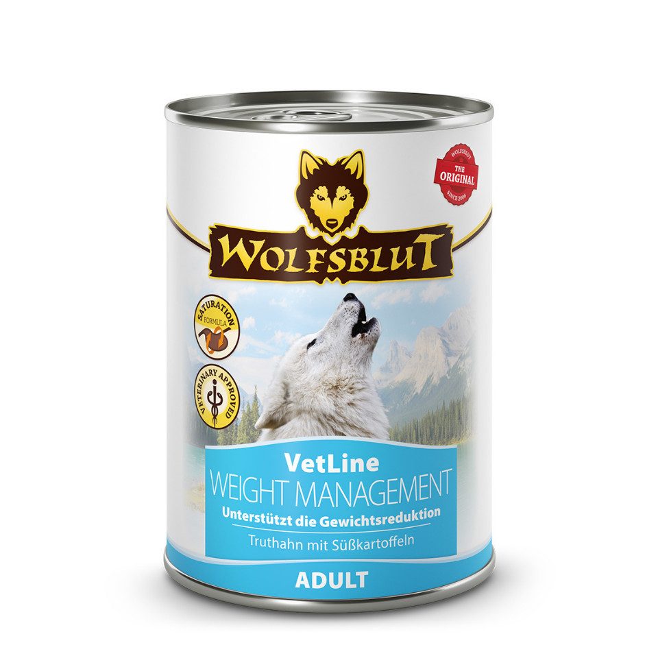 Wolfsblut Vetline Weight Management - Nassfutter bei Übergewicht oder Diabetes 6x395g, Nassfutter für: Hunde