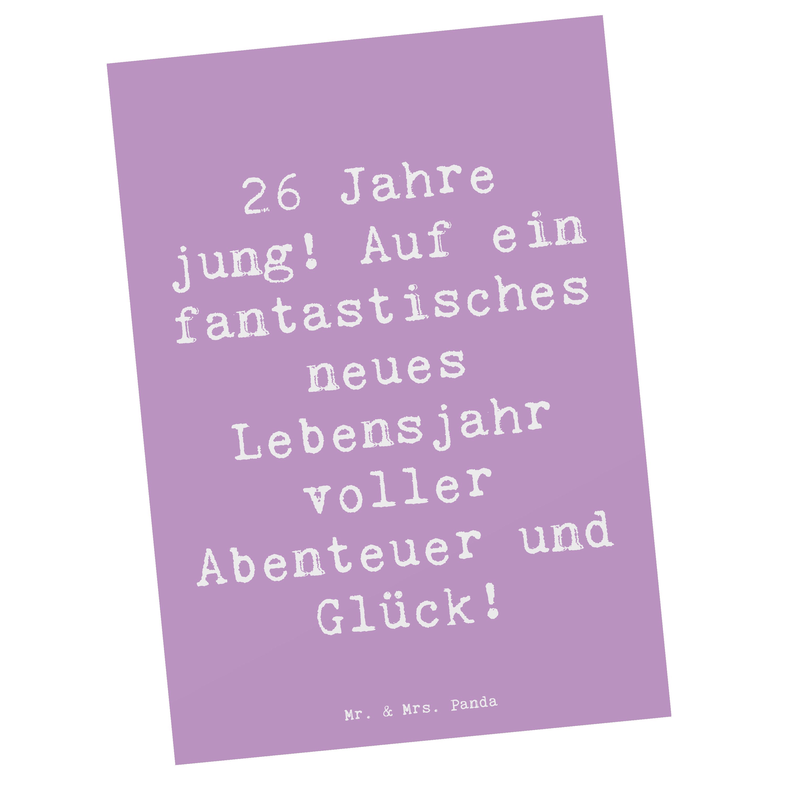 Postkarte Spruch 26. Geburtstag - Lavendeltraum - Geschenk, Geburtstagswunsch