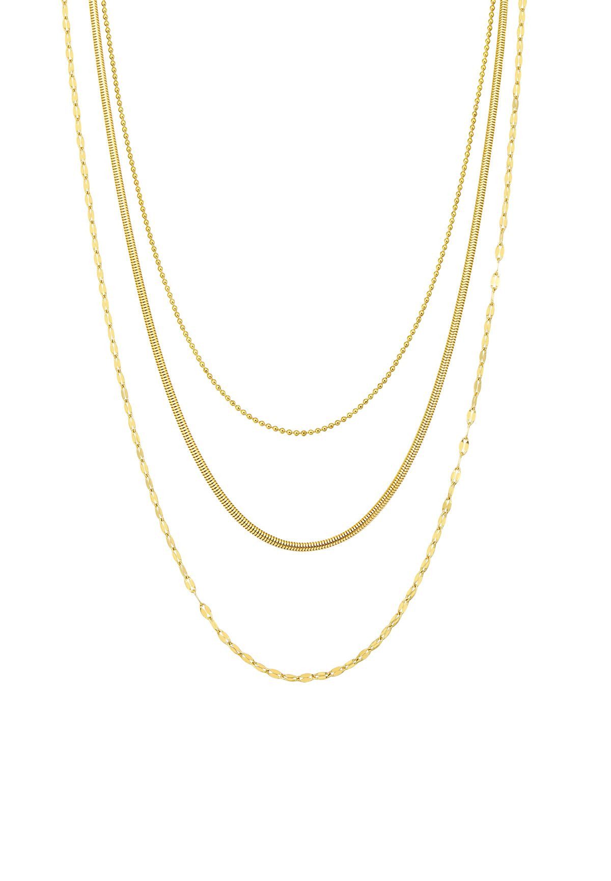 Hey Happiness Collier Trio Layer, elegant & feminin, Mehrreihige Edelstahl günstig online kaufen