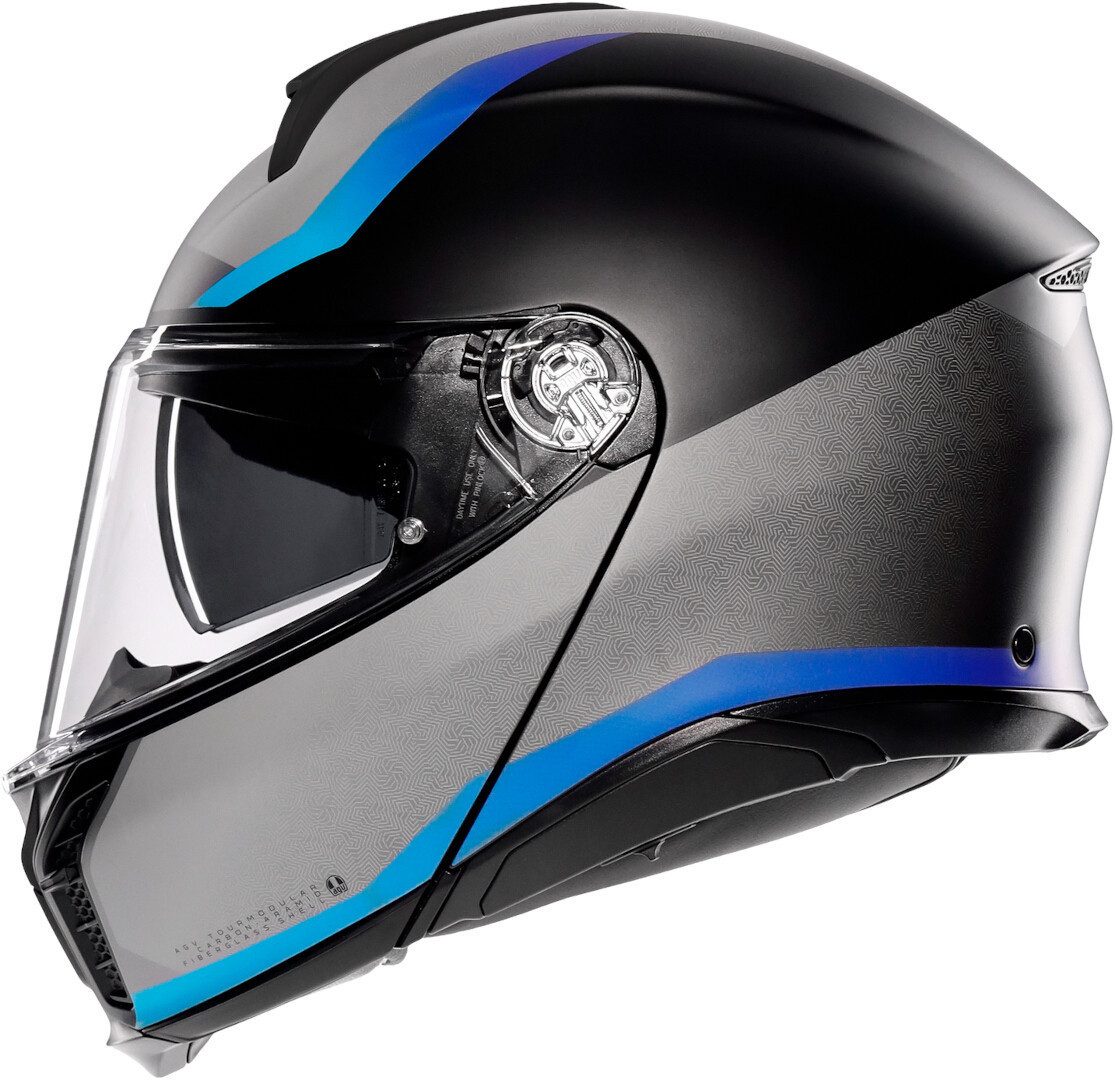 AGV Motorradhelm Tourmodular Stray Klapphelm, vorbereitet für Kommunikationssystem,integriertes Sonnenvisier