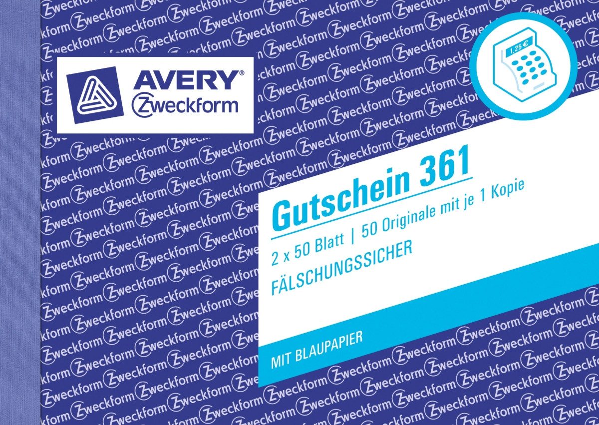 Formularblock Formularbuch Gutschein A6 quer fälschungssicher 2x50 Blatt mit Ausfül.