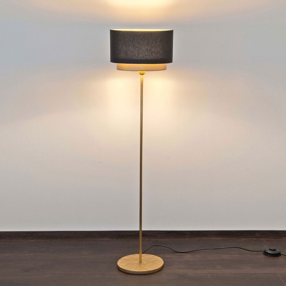 schwarz Mattia Holländer Stehlampe gold, Oval Eisen Gold-Schwarz