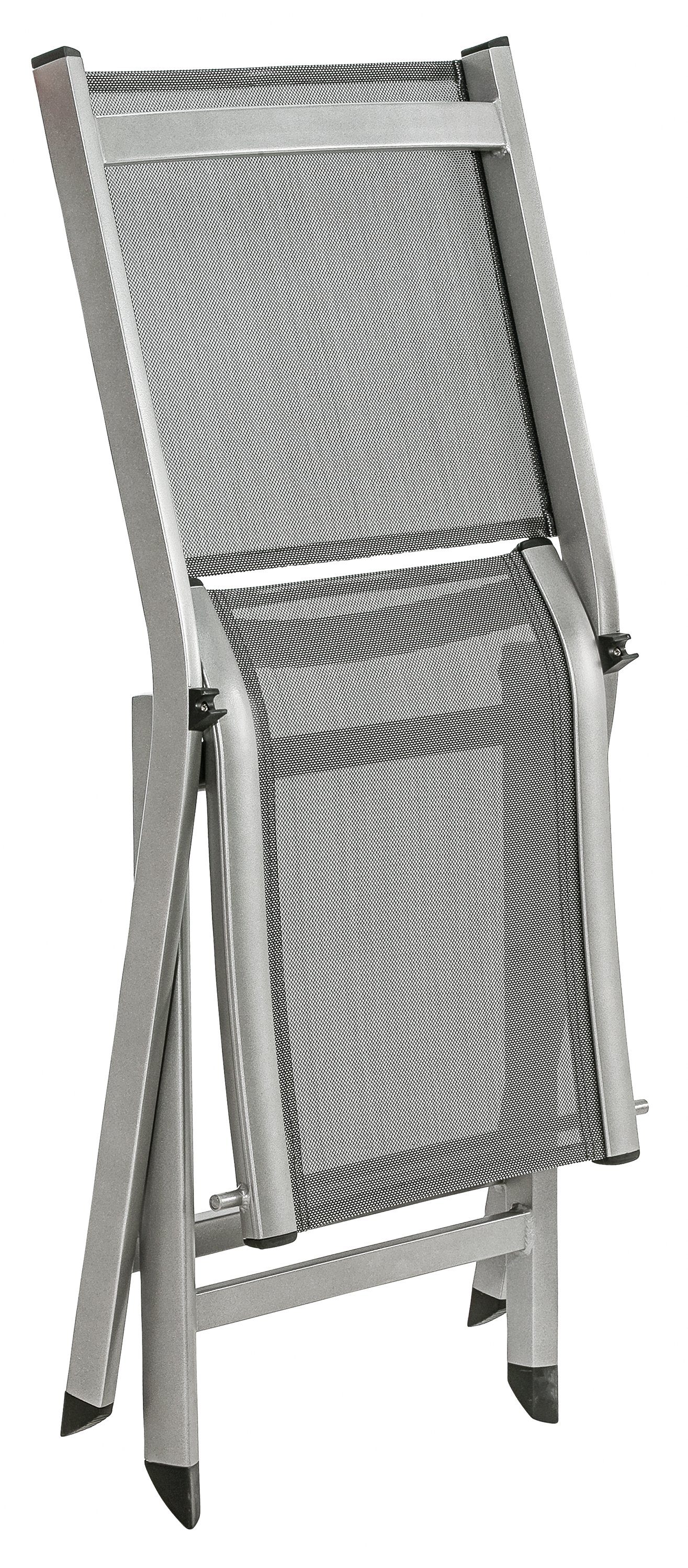 Dehner Gartenstuhl Klappstuhl Chicago, 88 x 57.5 x 48.5 cm, Pflegeleichter Klappstuhl aus beständigem Aluminium und Textil