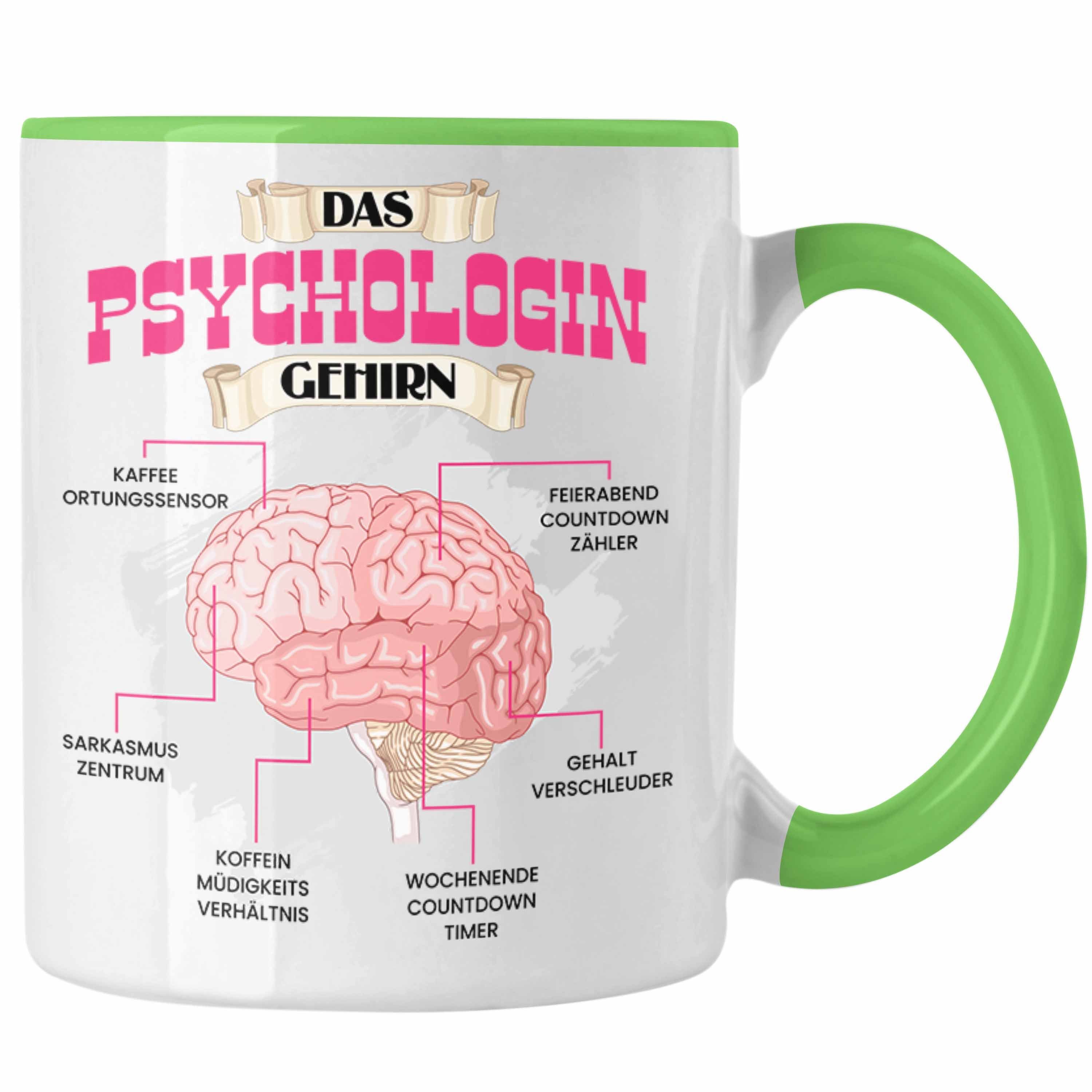Trendation Tasse Trendation - Psychologin Tasse Lustiges Geschenk für Psycholiginnen Sp Grün