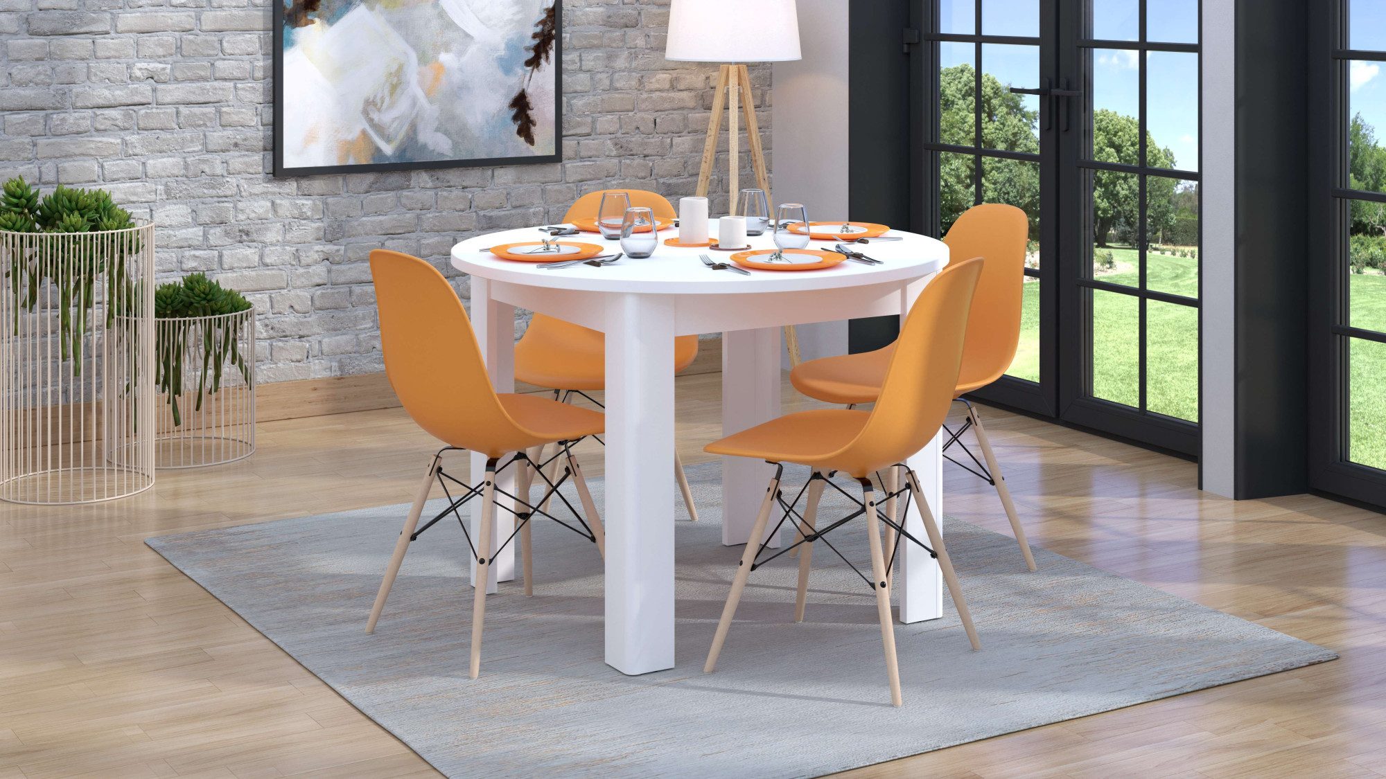 Home affaire Esstisch Ancona runder Tisch, 106 cm, MFD Tischplatte, in vers günstig online kaufen