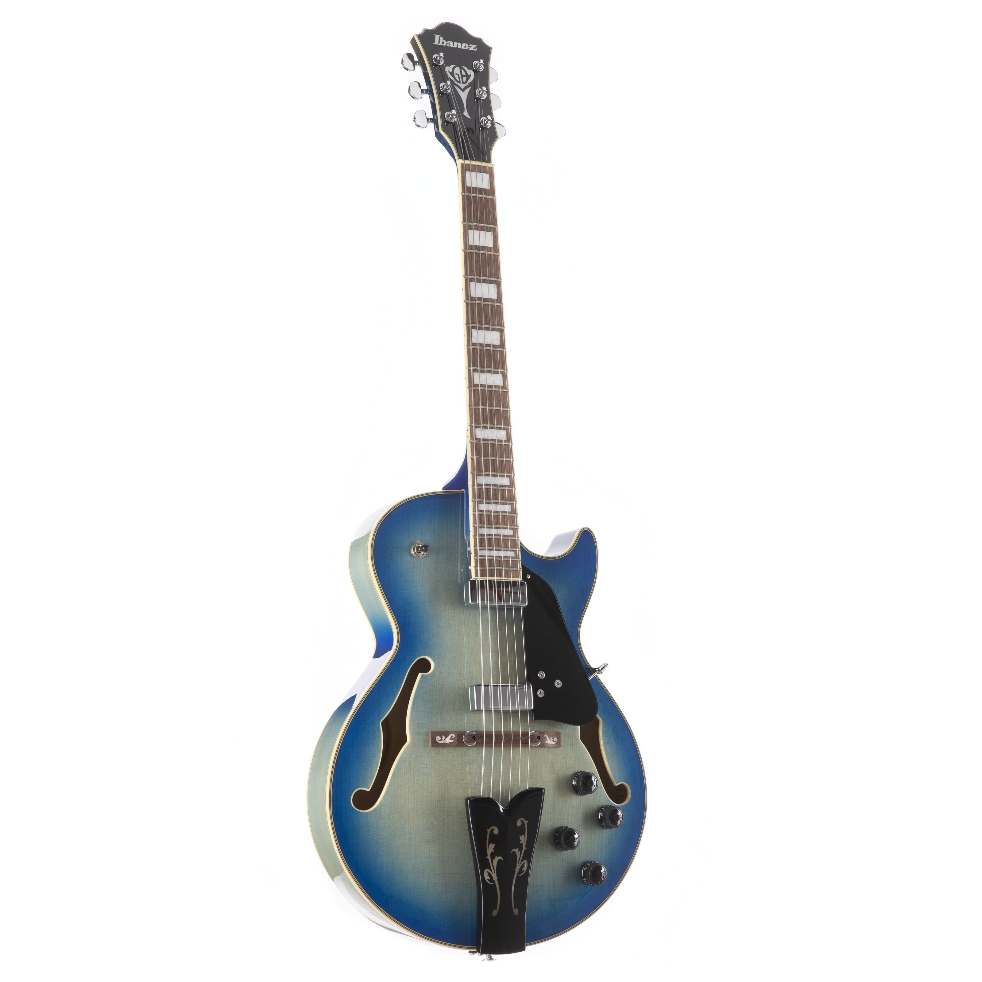 Ibanez Halbakustik-Gitarre, Halb-Akustik Gitarren, Hollow-Body Modelle, George Benson GB10EM-JBB Jet Blue Burst - Halbakustik Gitarre