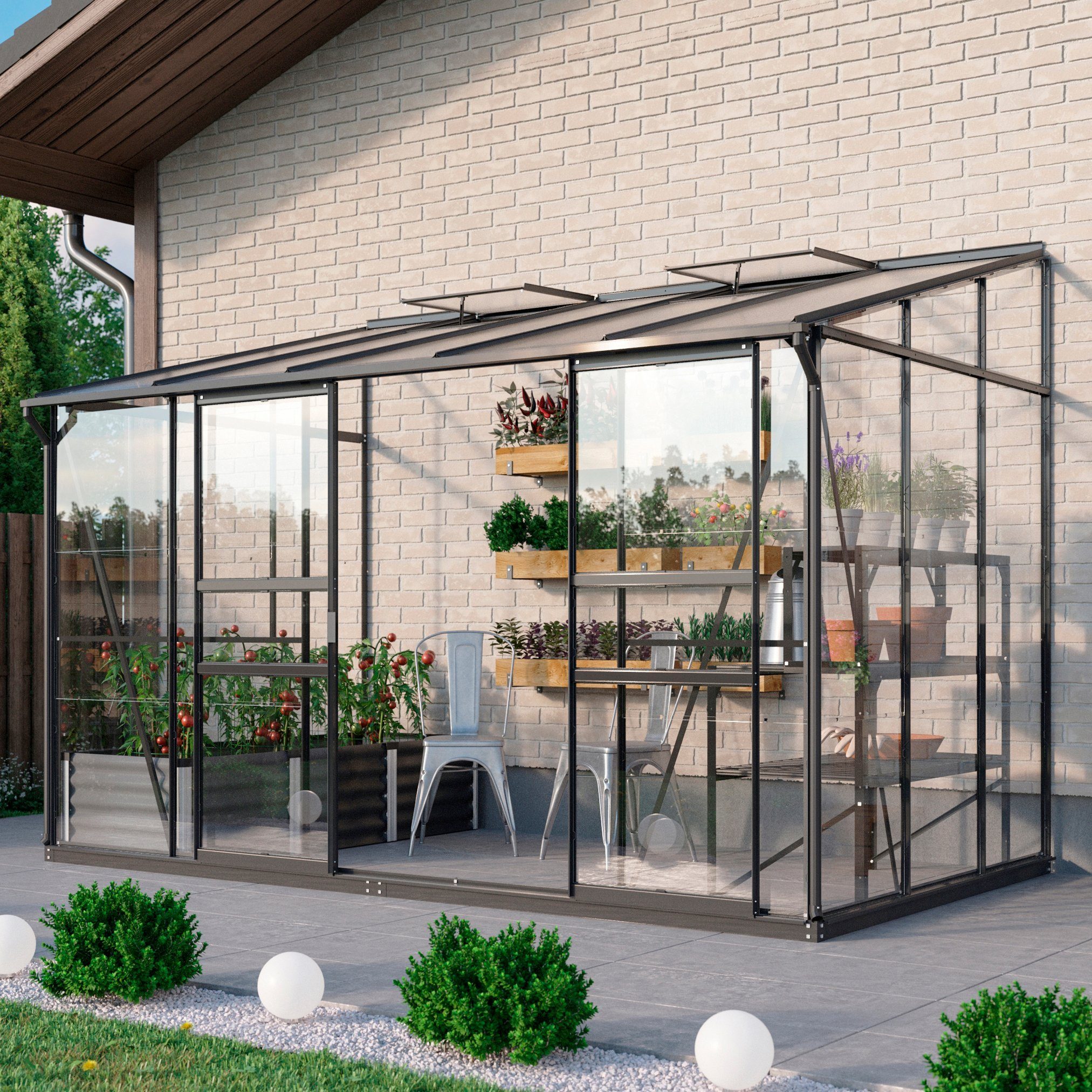 Vitavia Anlehngewächshaus Osiris 6500, BxTxH: 190 günstig online kaufen