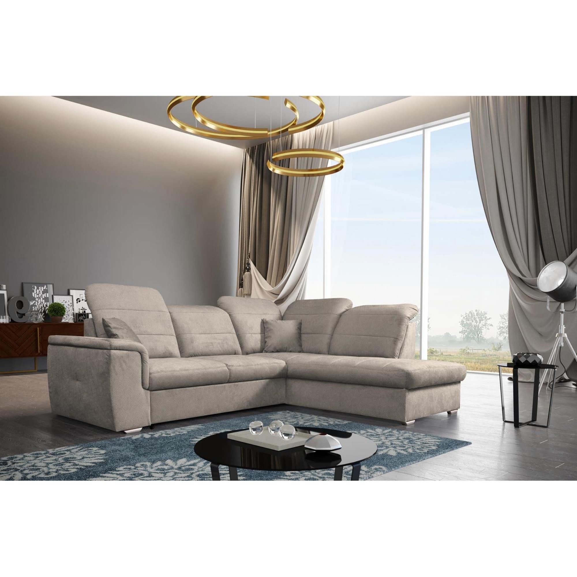 Beautysofa Ecksofa mit Schlaffunktion BERGAMO L, günstig online kaufen