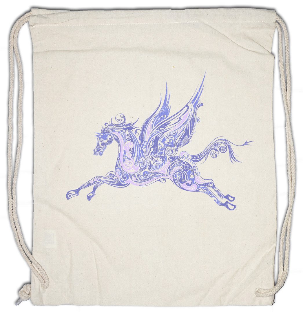 Urban Backwoods Turnbeutel Winged Horse Turnbeutel Pegasus Geflügeltes Pferd Reiter Reitsport (1-tlg), Farbiges Farben Pferde Reitschule