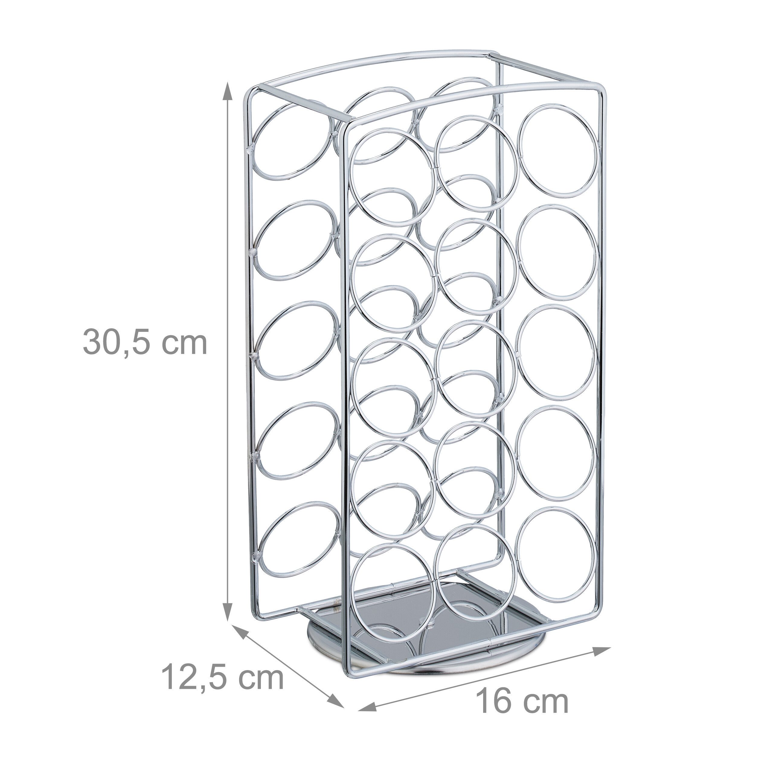 relaxdays Kapselhalter für 30 K Cups, silber