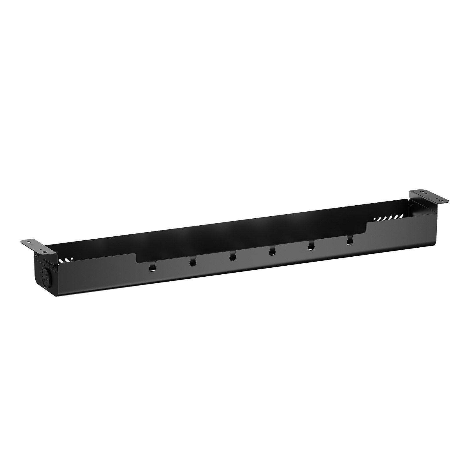 CAVO Kabelführung Kabelwanne für Schreibtische horizontal, schwenkbar (1-St), schwarz matt, Kabelmanagement 1244 x 167 x 124 mm
