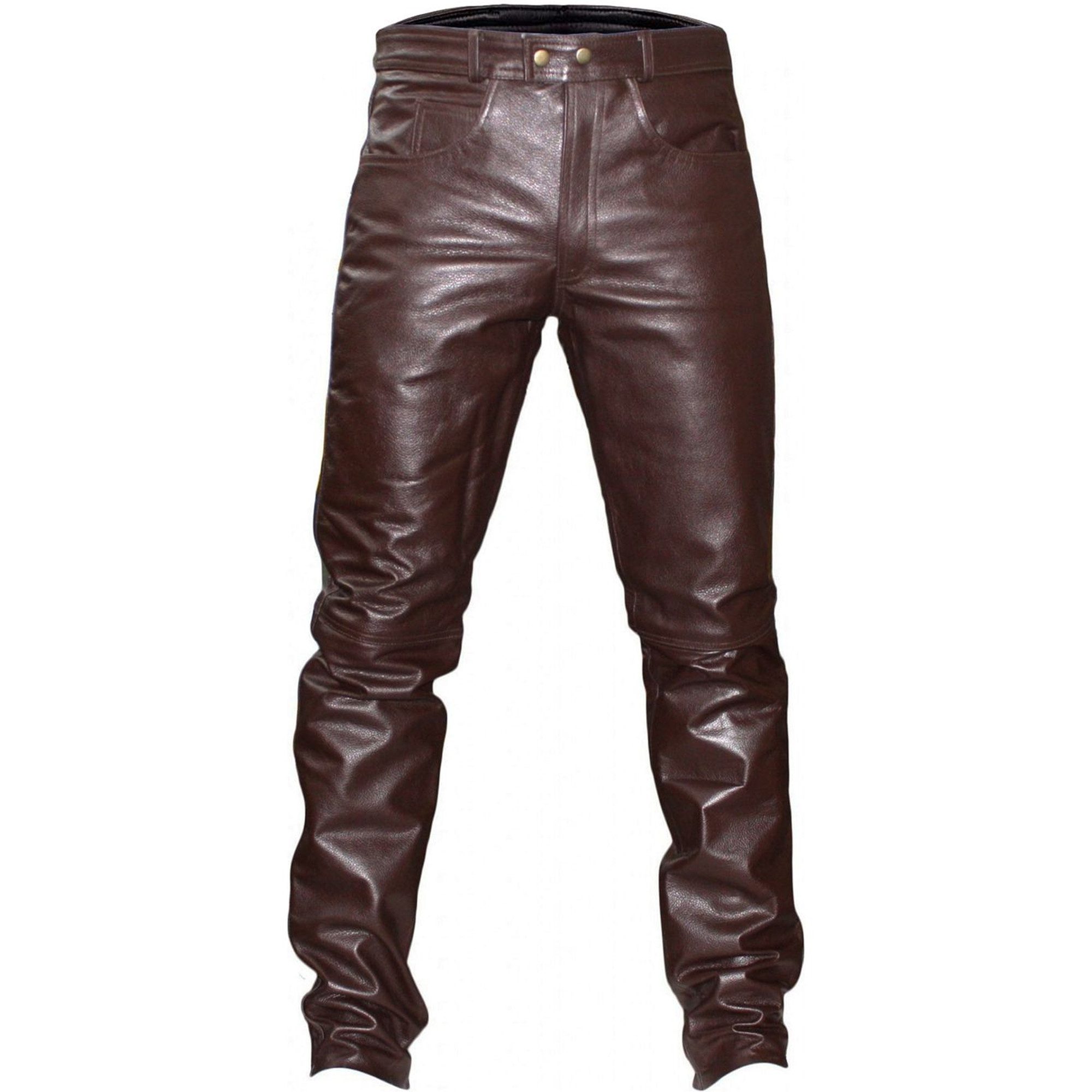 German Wear Motorradhose GW870 Brown Lederjeans Lederhose Büffelleder Braun
