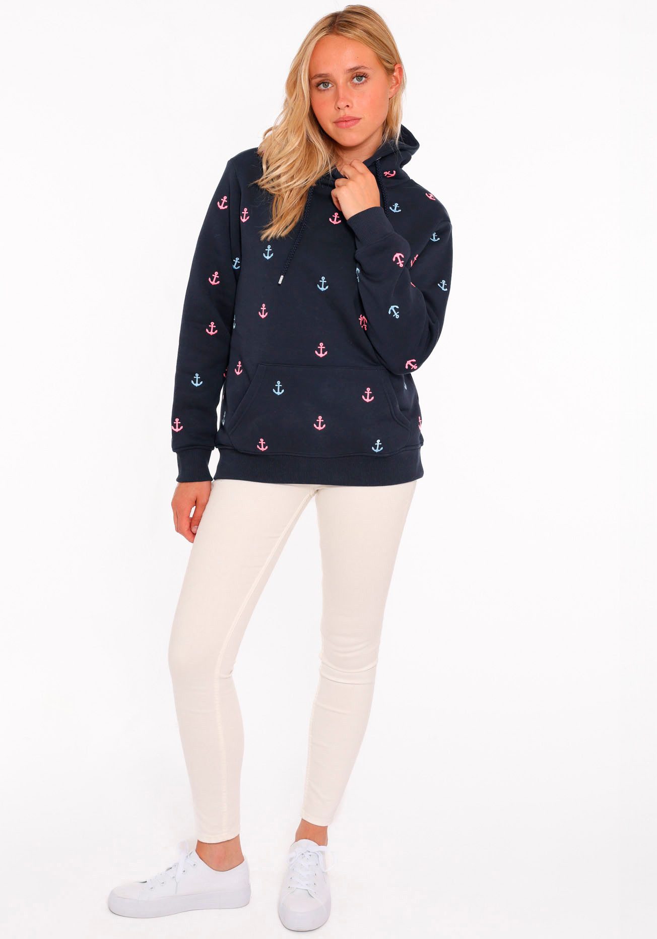 Zwillingsherz Hoodie "Anker" mit gestickten Ankern günstig online kaufen