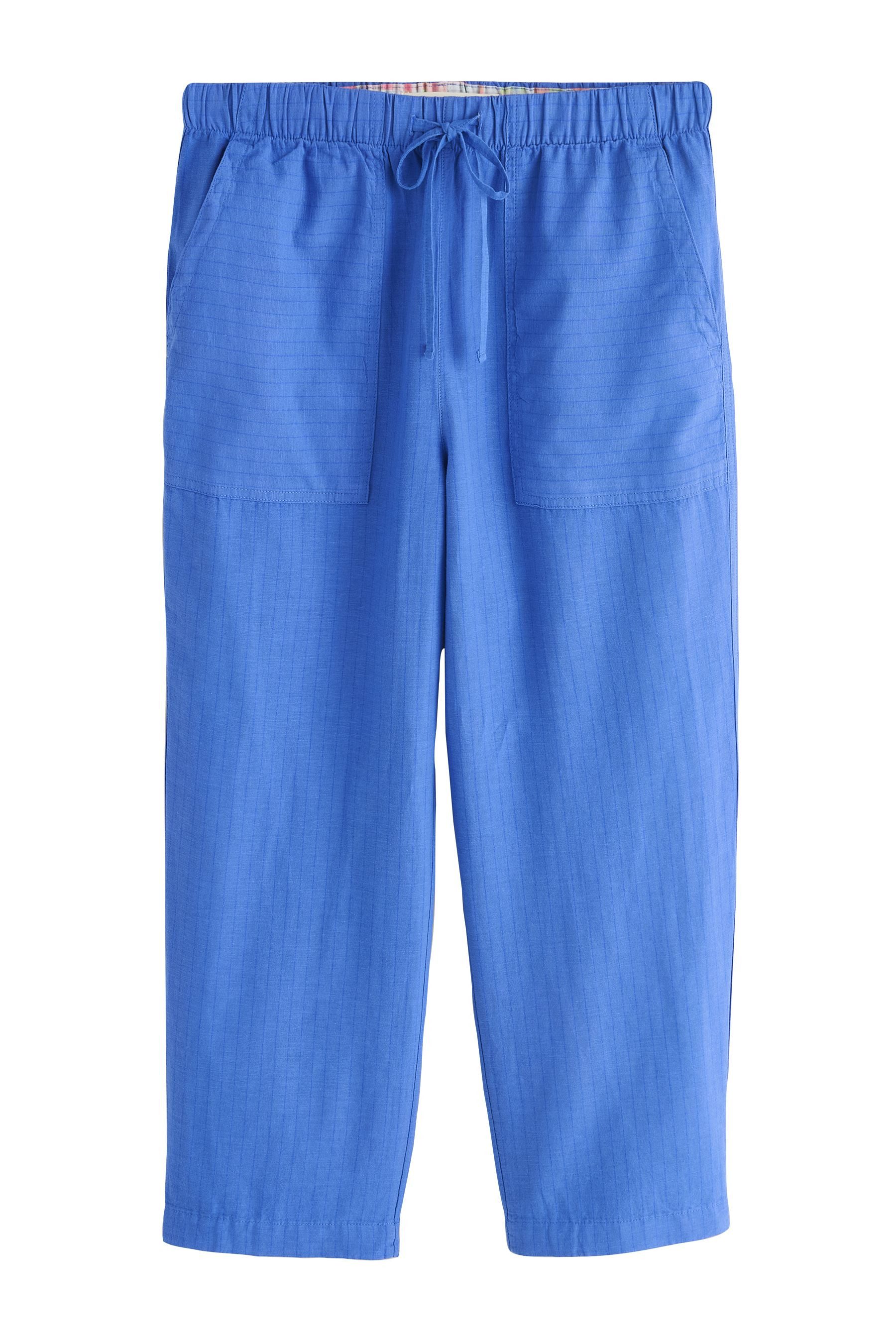 Next Stoffhose Hose aus Baumwoll-Leinengemisch mit Barrel-Bein (1-tlg)