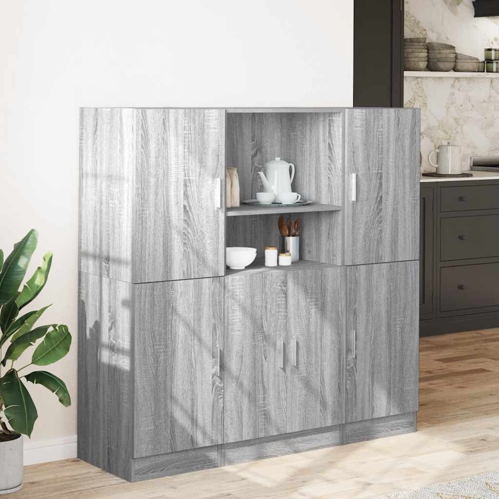 vidaXL Regal 3-tlg. Küchenschrank-Set Grau Sonoma günstig online kaufen
