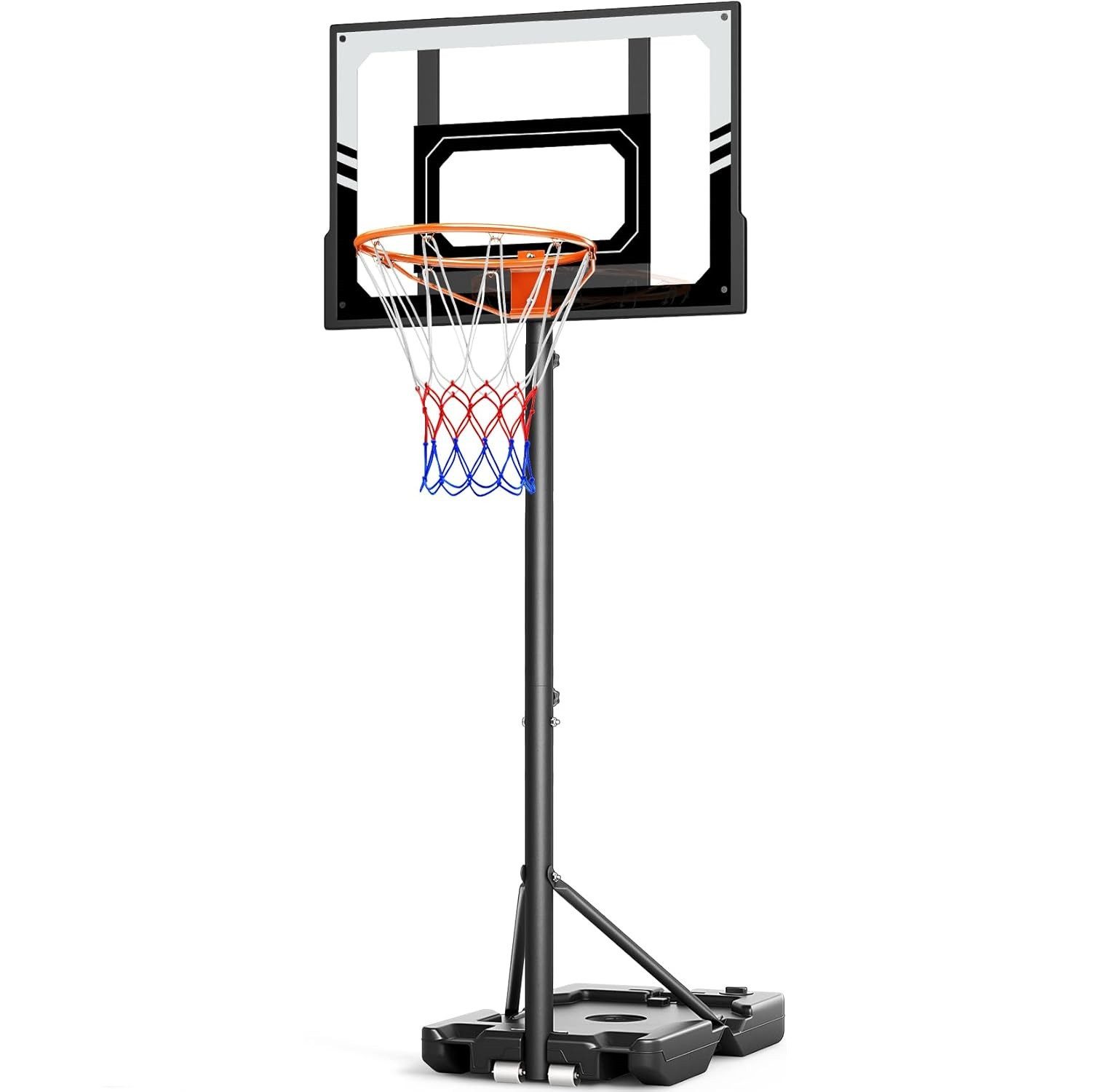 OUNUO Basketballkorb höhenverstellbarer Basketballkorb mit bruchsicherer PC-Rückwand