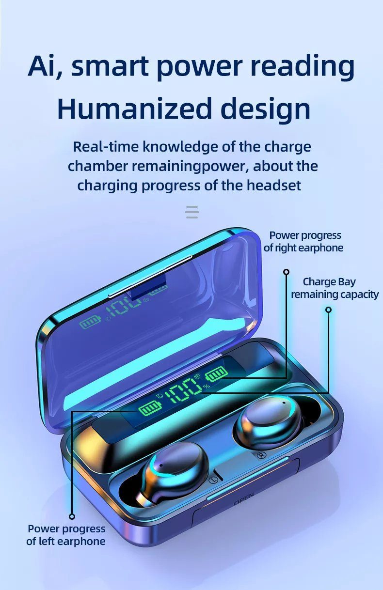 TradeNation Bluetooth Wireless Kopfhörer Earbuds In-Ear Touch Control Bluetooth-Kopfhörer (Siri, Google Assistant, Alexa, Voice Assistant, Bixby, Bluetooth, Touch Control)