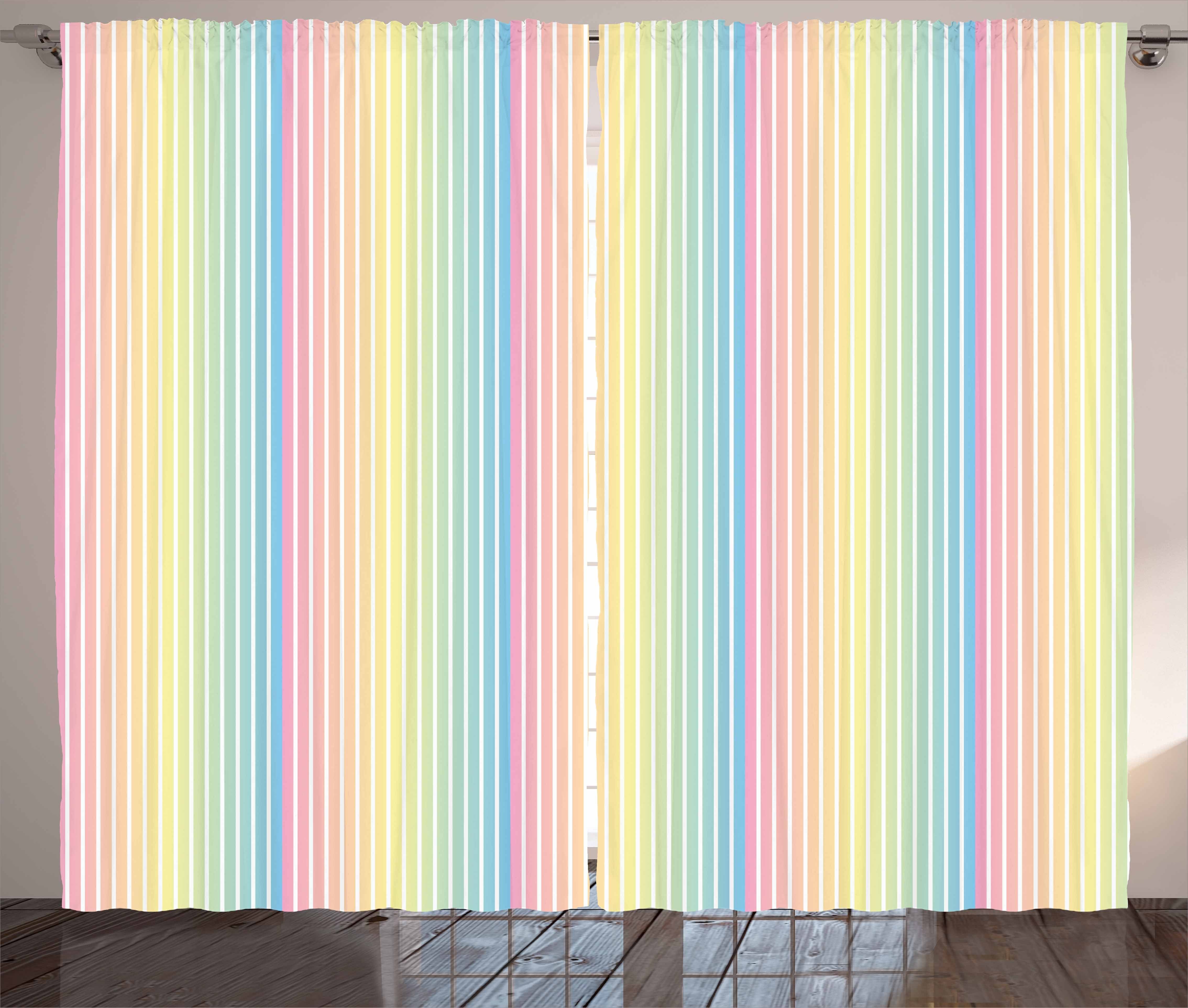 und Gardine weichen Pastellfarben mit Kräuselband Blended Nadelstreifen Schlaufen Haken, Vorhang Abakuhaus, Schlafzimmer