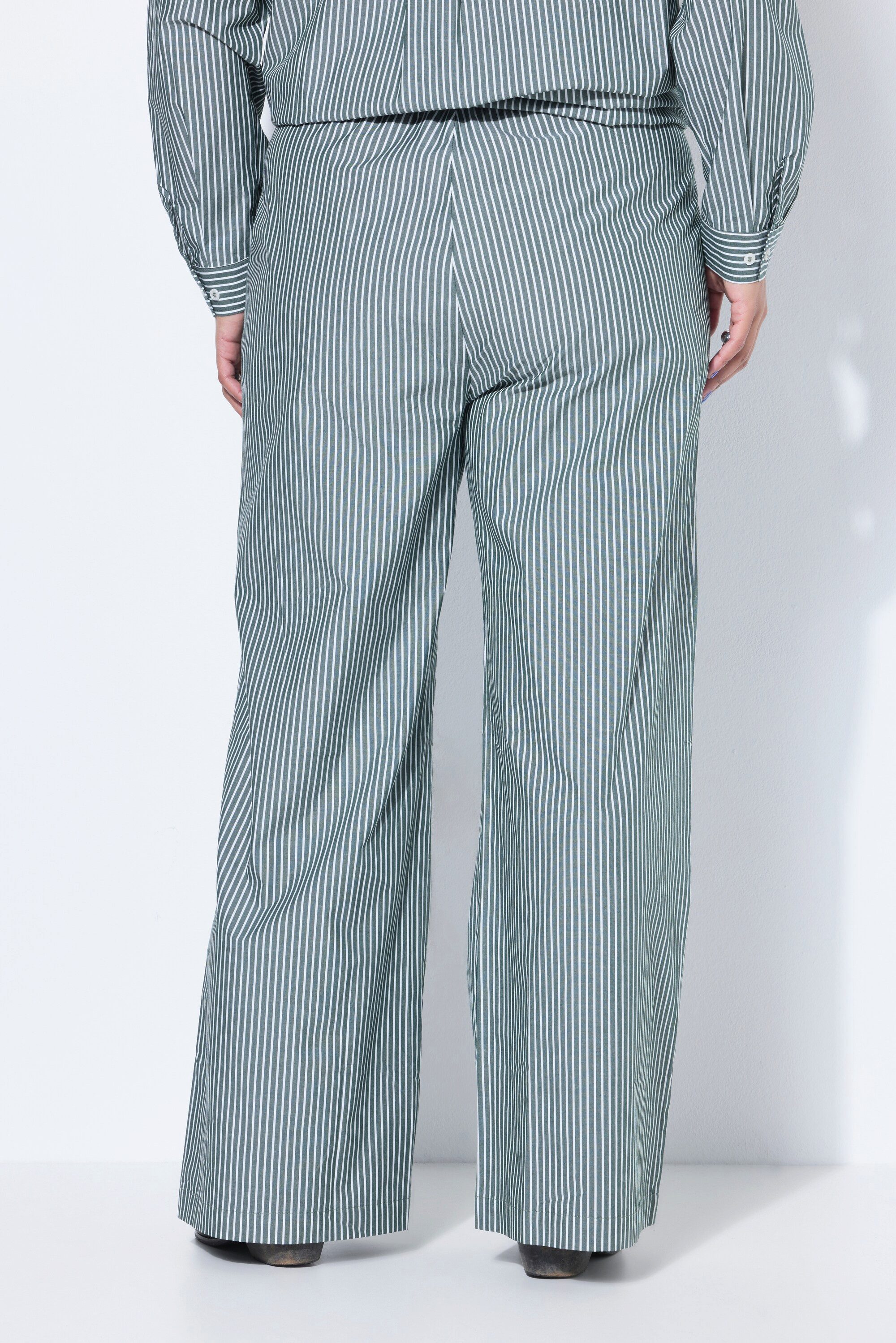 Studio Untold Schlupfhose Hose Wide Legs Streifen Patch Elastikbund