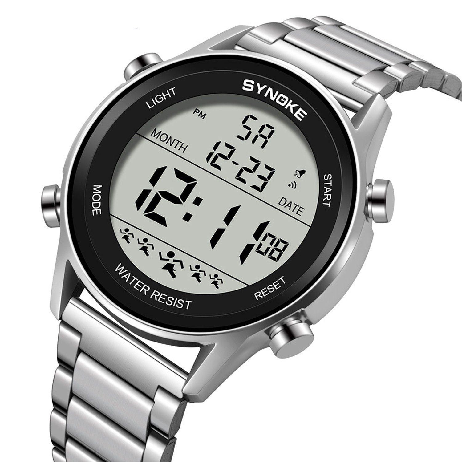 Gold Crest Digitaluhr Watch Alloy Gehäuse WR50M Wasserdicht elektronische Uhr 1pc, (1-tlg)