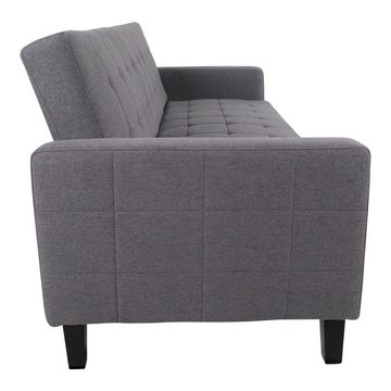 ebuy24 Schlafsofa Mina Schlafsofa dunkelgrau, schwarze Beine.