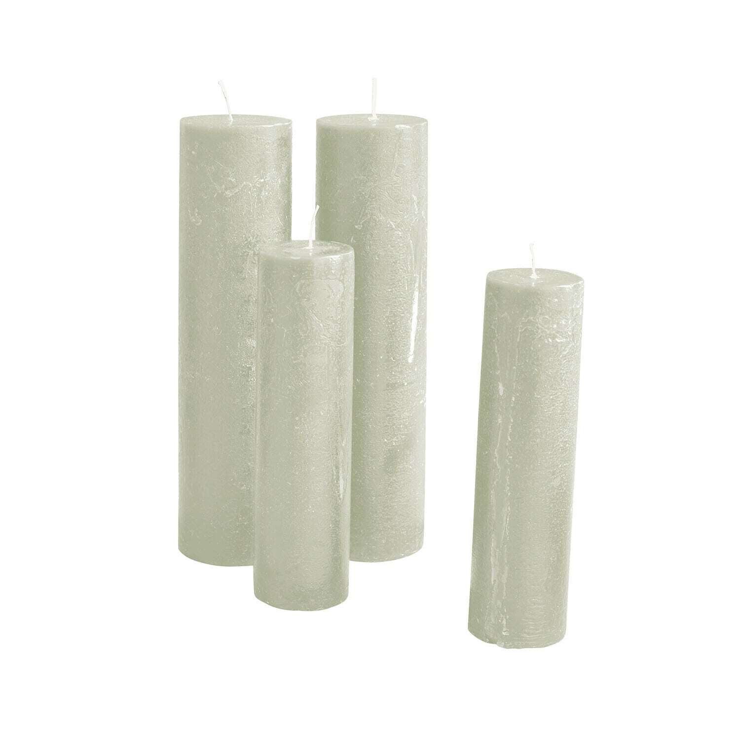 Mirabeau Stumpenkerze Kerze 4er Set Avinal salbei (4er Set, 4er Set)
