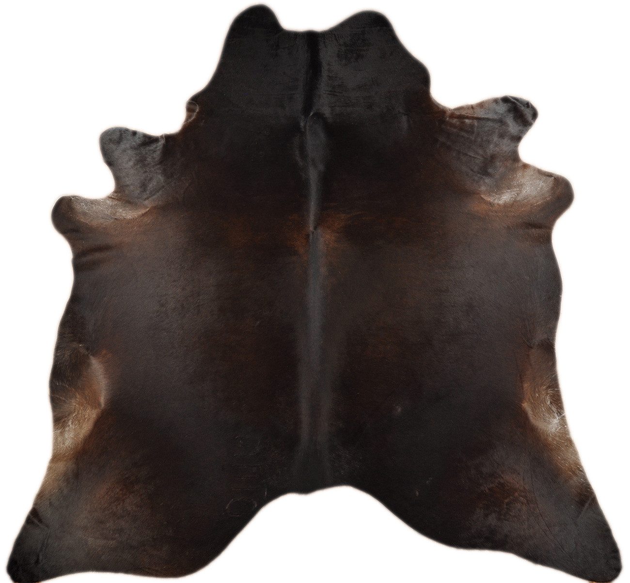 KUHFELL online & NOMAD Fellteppich Kuhfell Rinderfell Teppich Dunkelbraun Schwarz Natur 230 x 190 cm