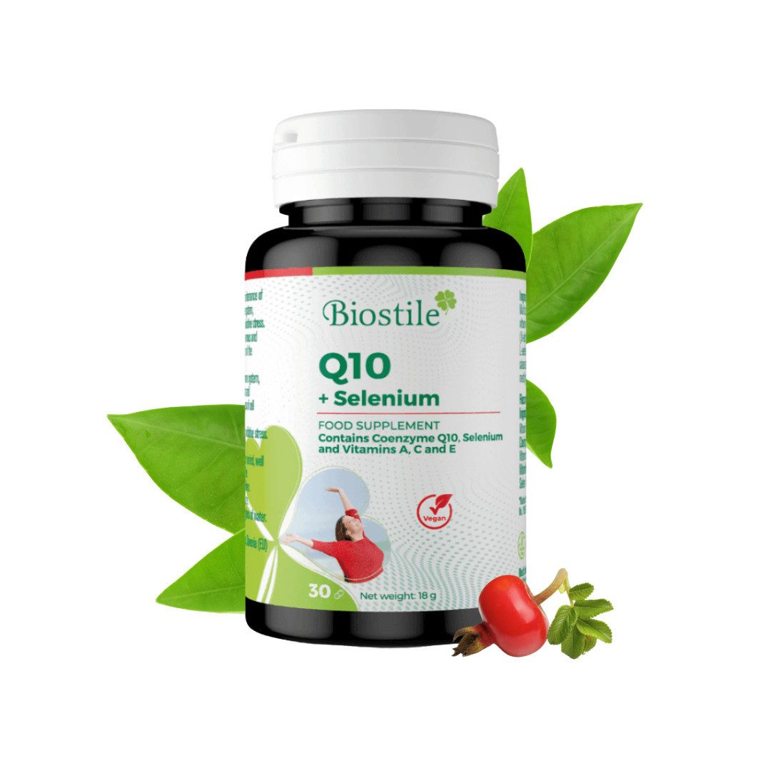 Biostile Coenzym Q10 mit Selen und Vitaminen für Zellschutz Kapseln, 30 er 18 g, Mit Vitamin C A E, 50 mg Q10, 30 Kapseln