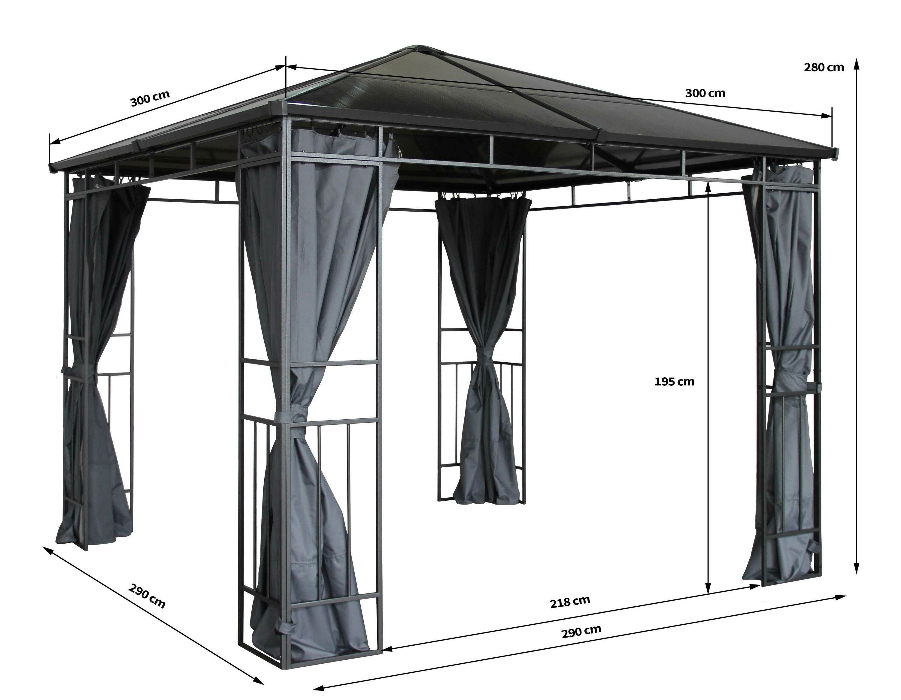 Grasekamp Pavillon Hardtop Pavillon Limone 3x3m günstig online kaufen