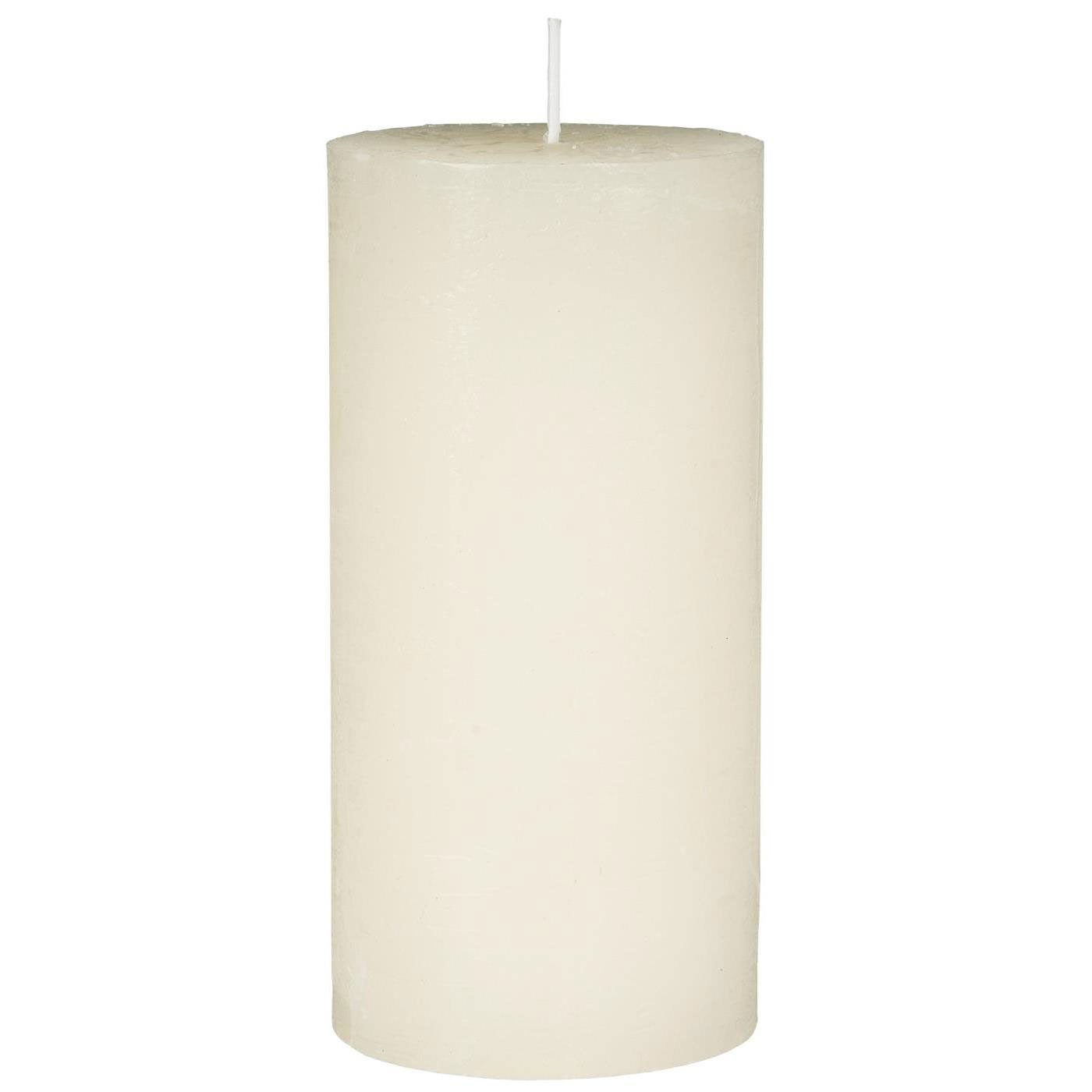 LS-LebenStil Stumpenkerze Exklusive Stumpenkerze 14x6,8cm Ribe Rustik Creme Weiß - Made in EU (iB Laursen - Unparfümiert - lange 40 Stunden Brenndauer - Ohne Duft -, 1-tlg., Blockkerzen Kerzen für Haushalt Feiern Gastronomie)