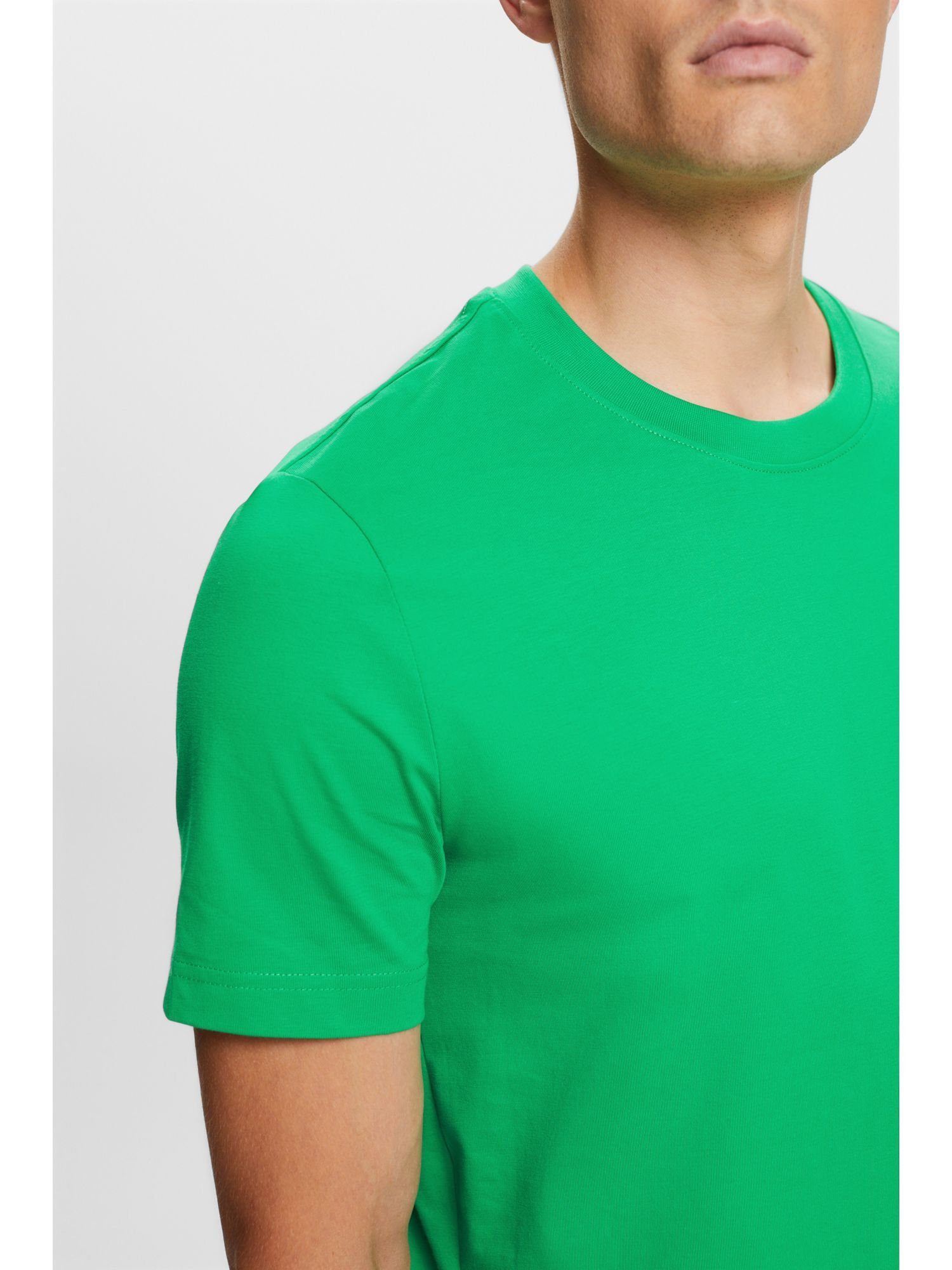 Esprit T-Shirt Rundhals-T-Shirt (1-tlg) GREEN Pima-Baumwolljersey aus