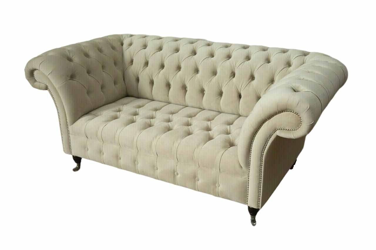 JVmoebel Sofa Zweisitzer Made Europe Textil Polster Sofa 2 Luxus Couch Chesterfield, Stoff In Sitz