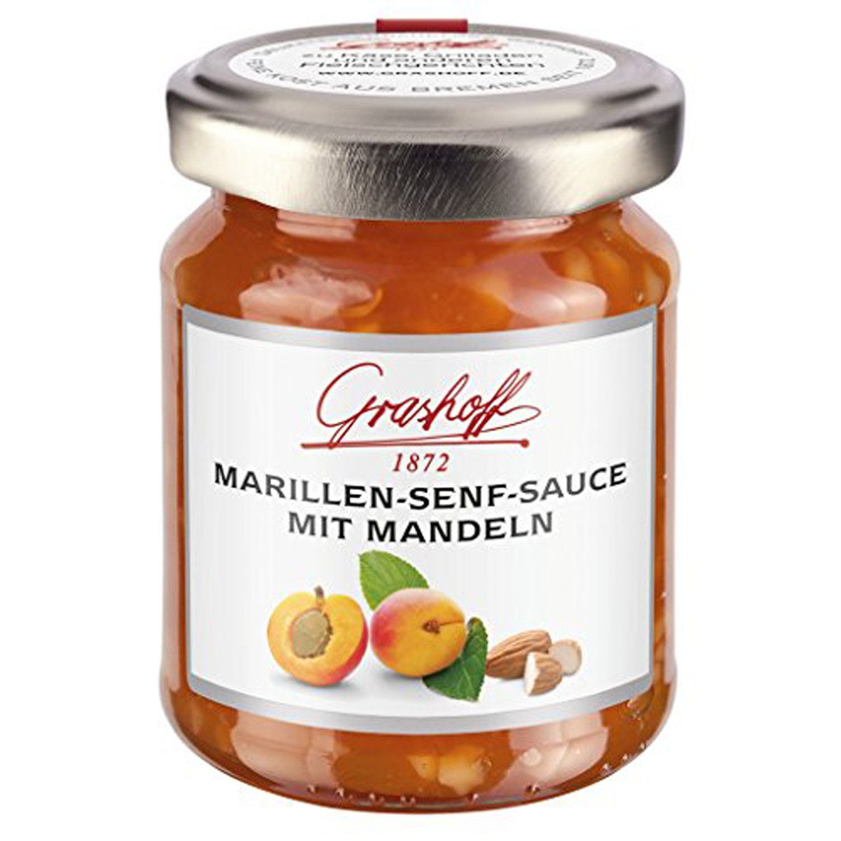Grashoff Saucen, Grashoff Marillen Senf Sauce mit Mandeln fruchtig pikante Sauce 125ml
