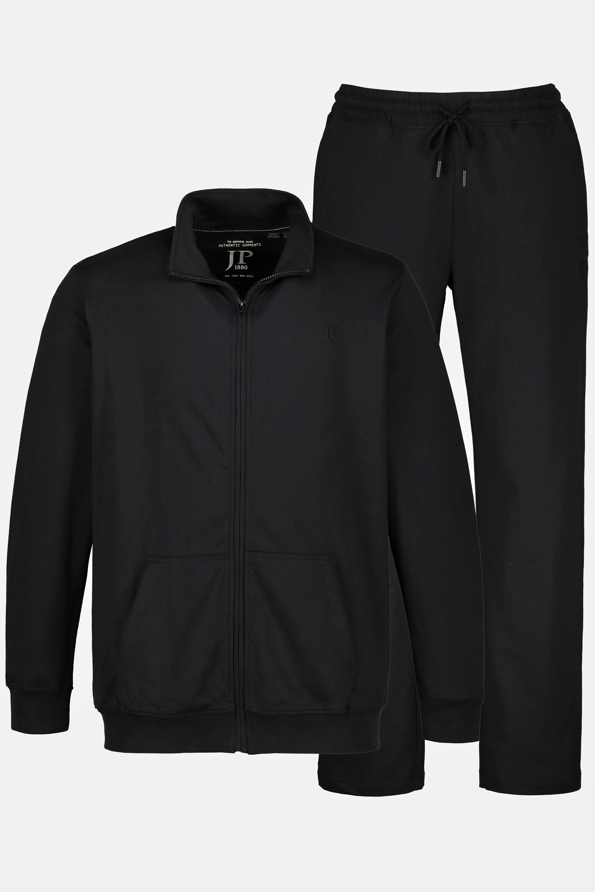 JP1880 Fleecejacke Jogginganzug 2-teilig Homewear Hose und Jacke schwarz