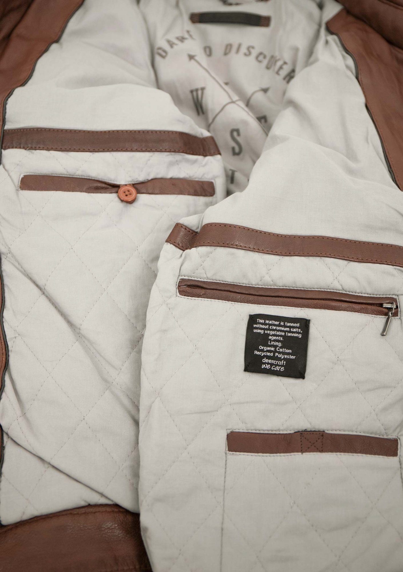 Deercraft Lederjacke DMEldrick Deercraft - Herren Lederjacke Lammnappa dunkel cognac