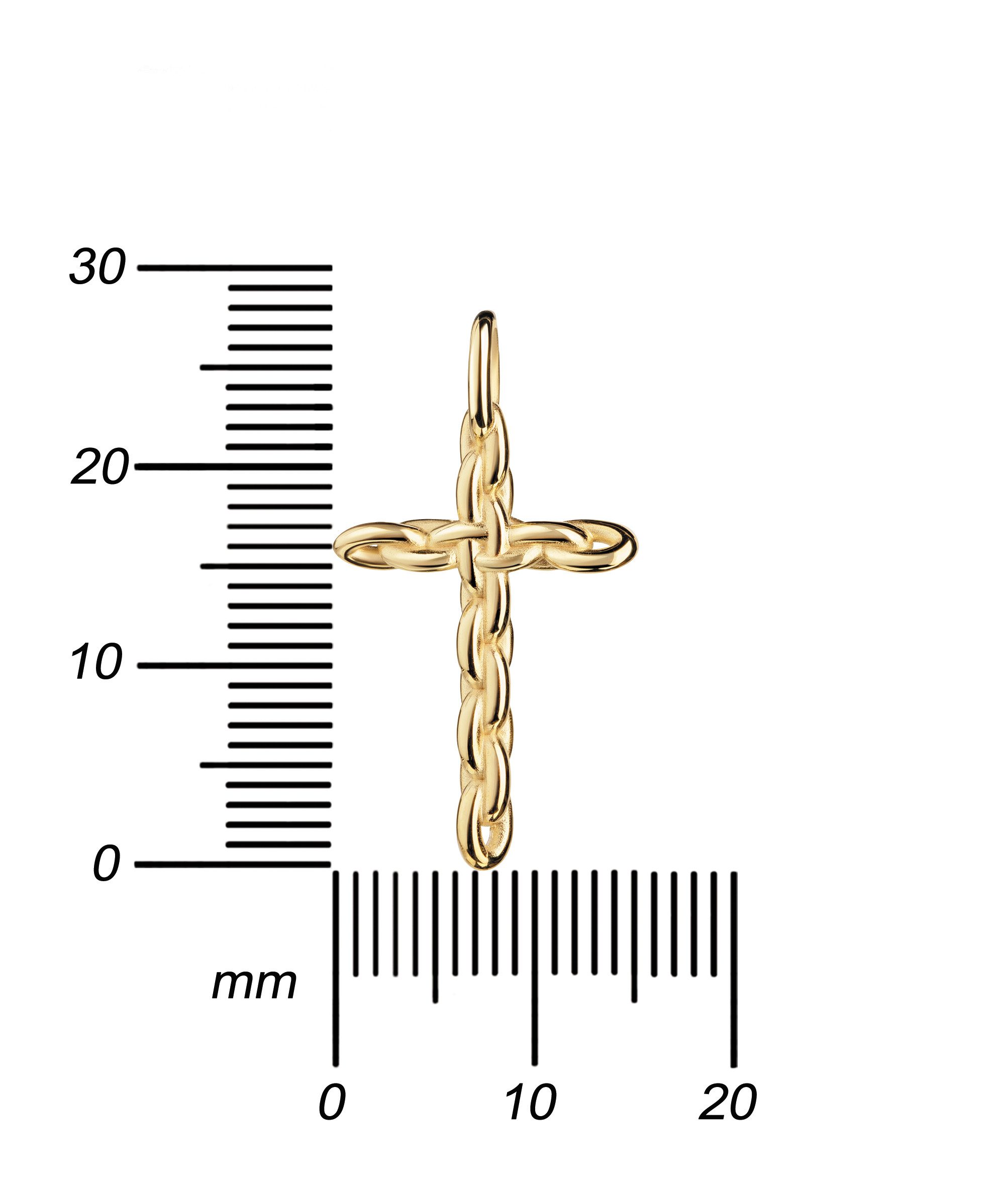 JEVELION Kreuzkette Kreuzanhänger 333 Gold Kette der Verbundenheit - Made in Germany (Goldkreuz, für Damen und Herren), Mit Kette vergoldet- Länge wählbar 36 - 70 cm oder ohne Kette.