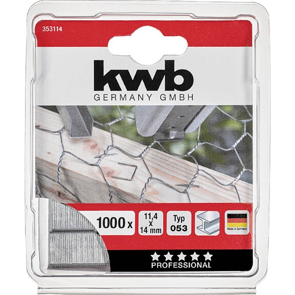 Thumbnail - kwb Nagler Klammern, 11.4 mm x 14 mm, Feindraht, Stahl, 1000