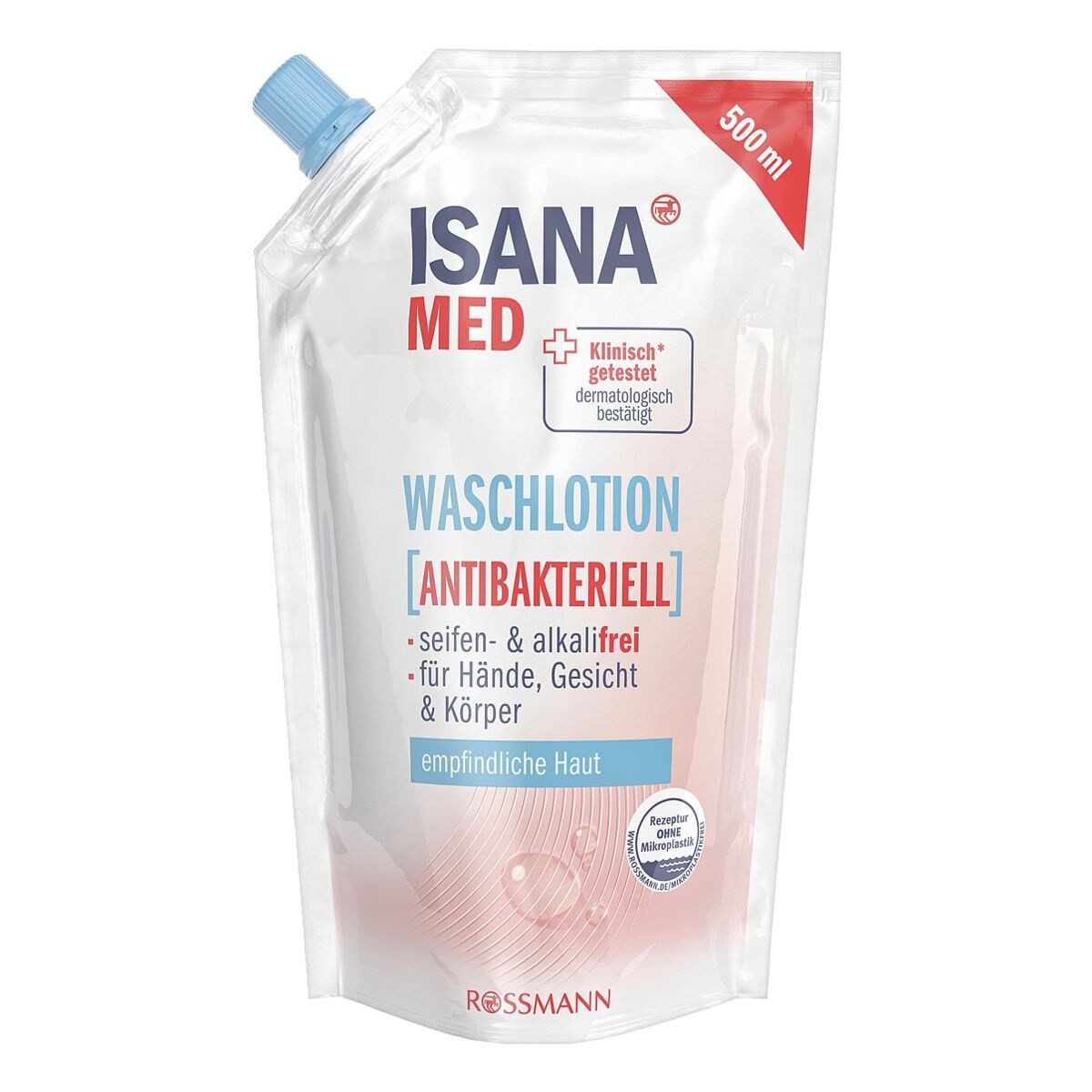 ISANA Flüssigseife Antibakteriell, 500 ml, Nachfüllbeutel