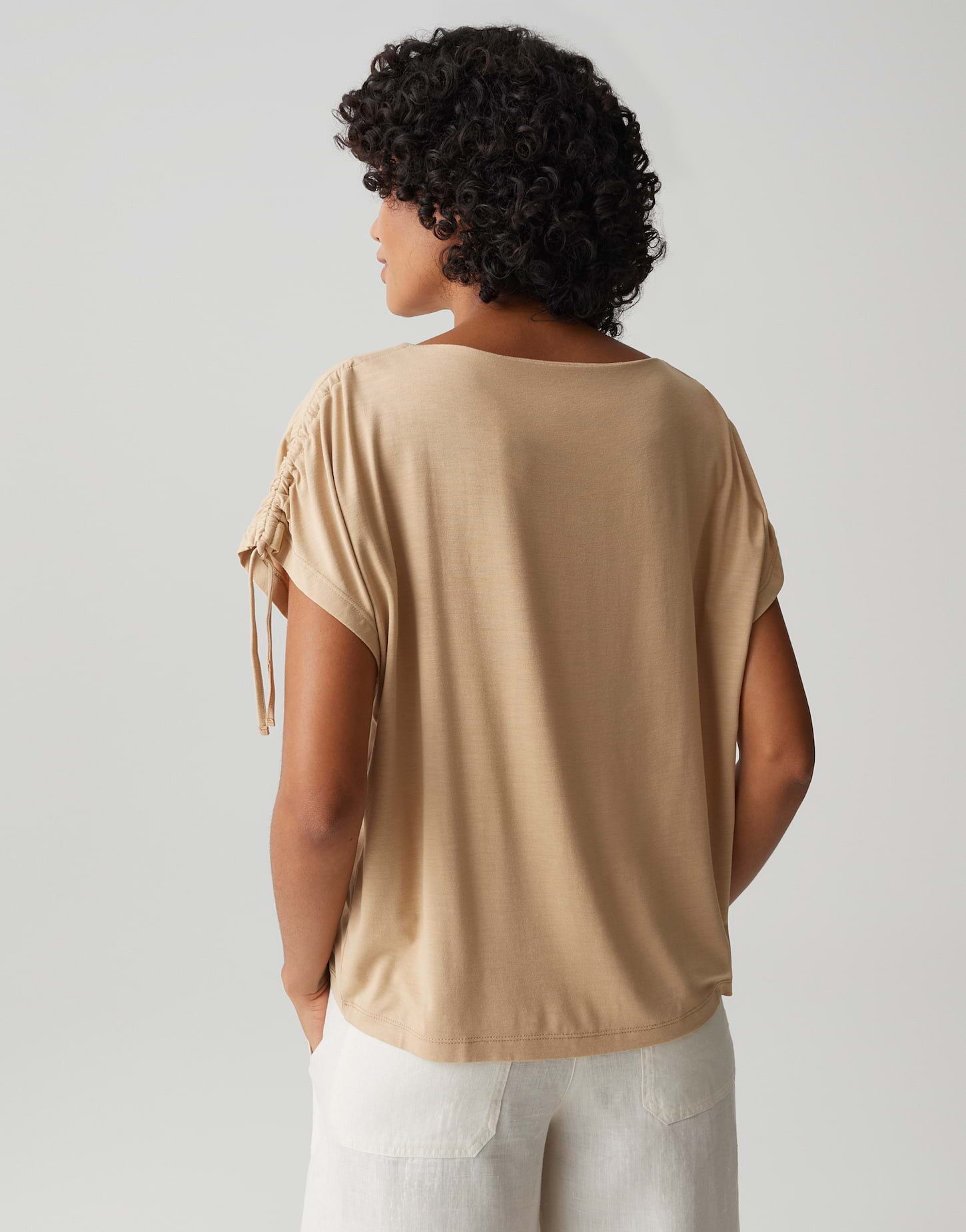OPUS Kurzarmshirt Sokaro aus glattem Jersey mit fließendem Fall Zarte Falten geben dem Look eine lockere Leichtigkeit – Bild 3 von 5