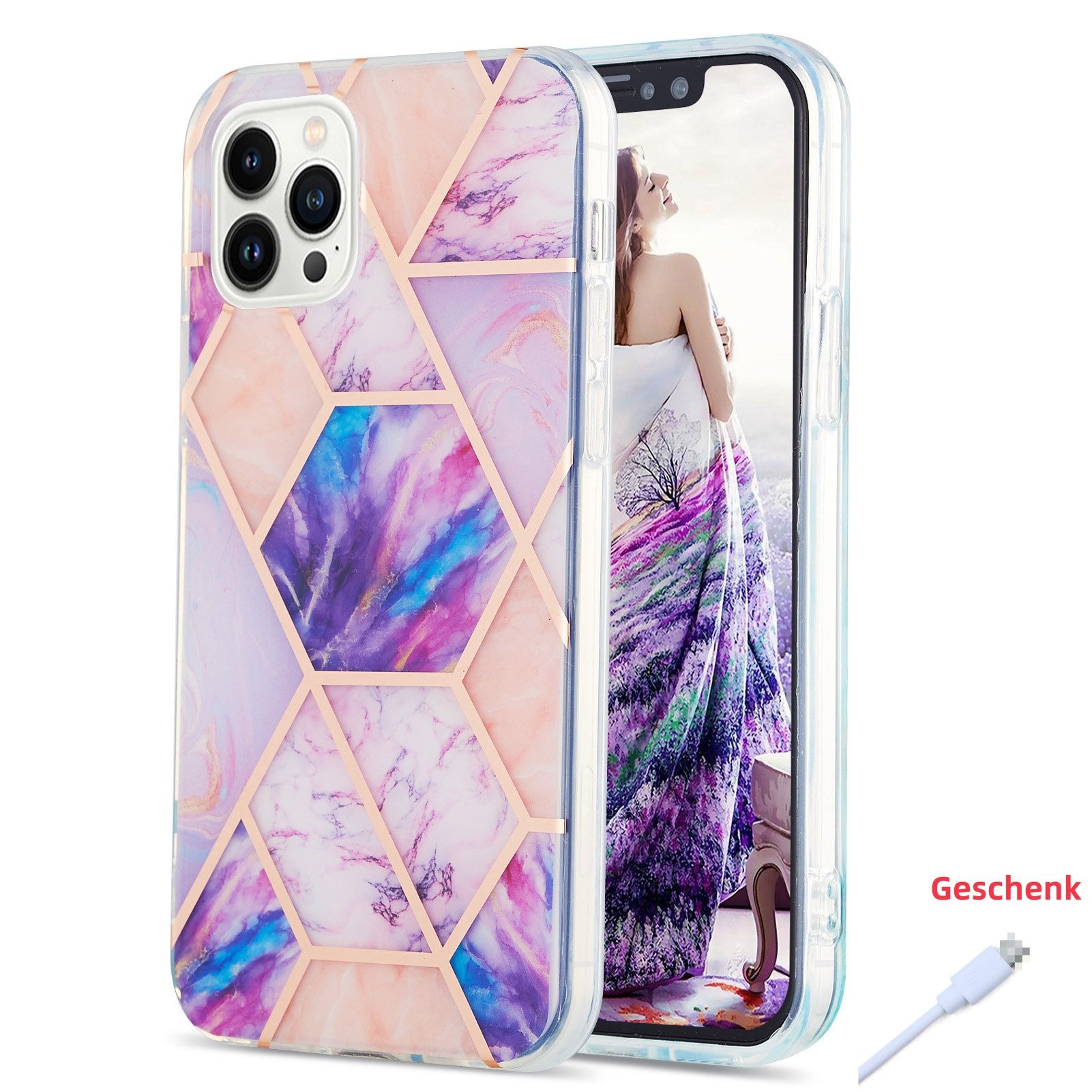 trends for living Handyhülle Splice Marmor Hülle für iPhone X XS 12 13 14 15 16 Pro Max Plus Cover