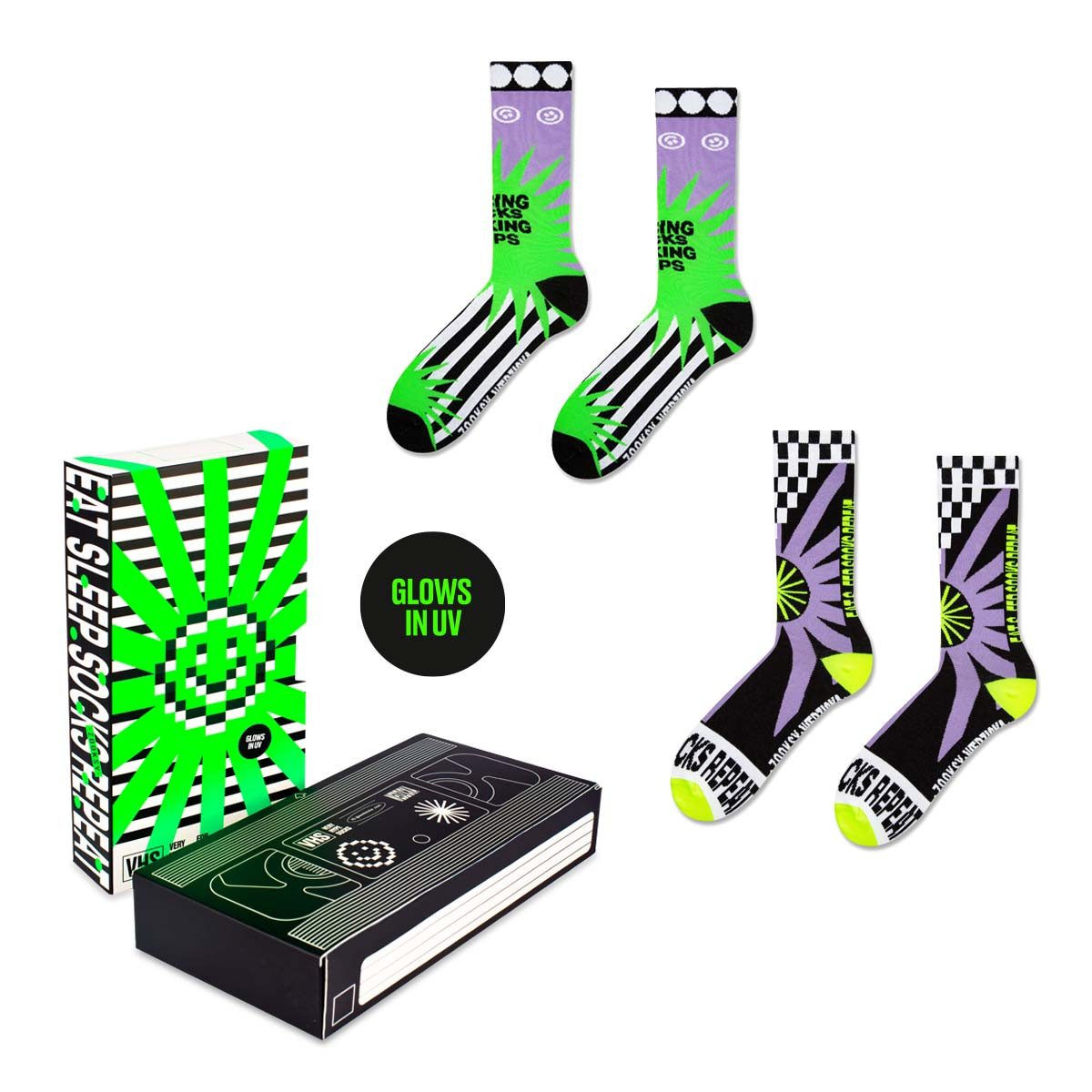 ZOOKSY Socken Fluoreszierendes Sockenset, künstlerische Neonsocken günstig online kaufen