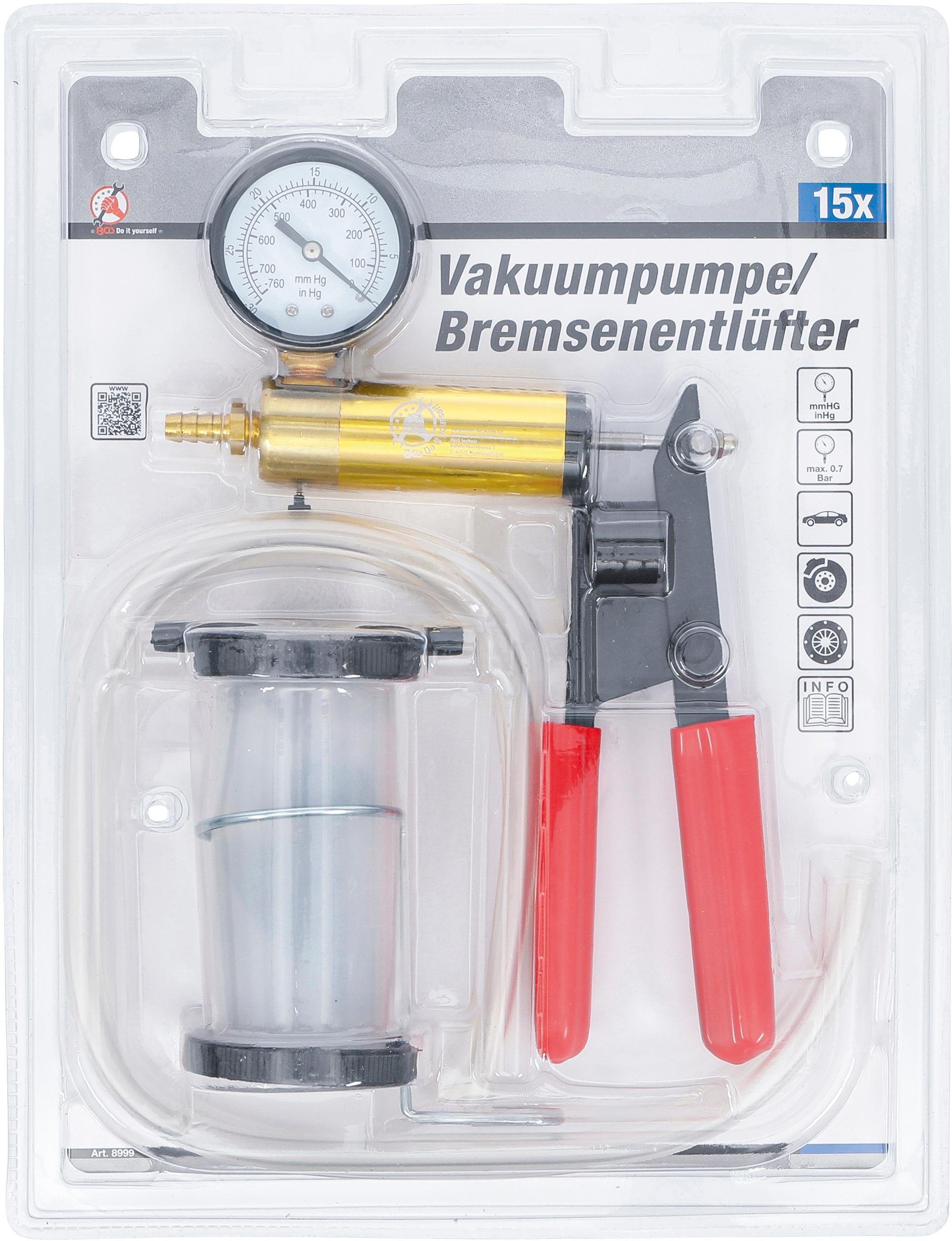 Vakuumpumpe/Bremsenentlüfter, Montagewerkzeug technic bar 0,7 BGS max.