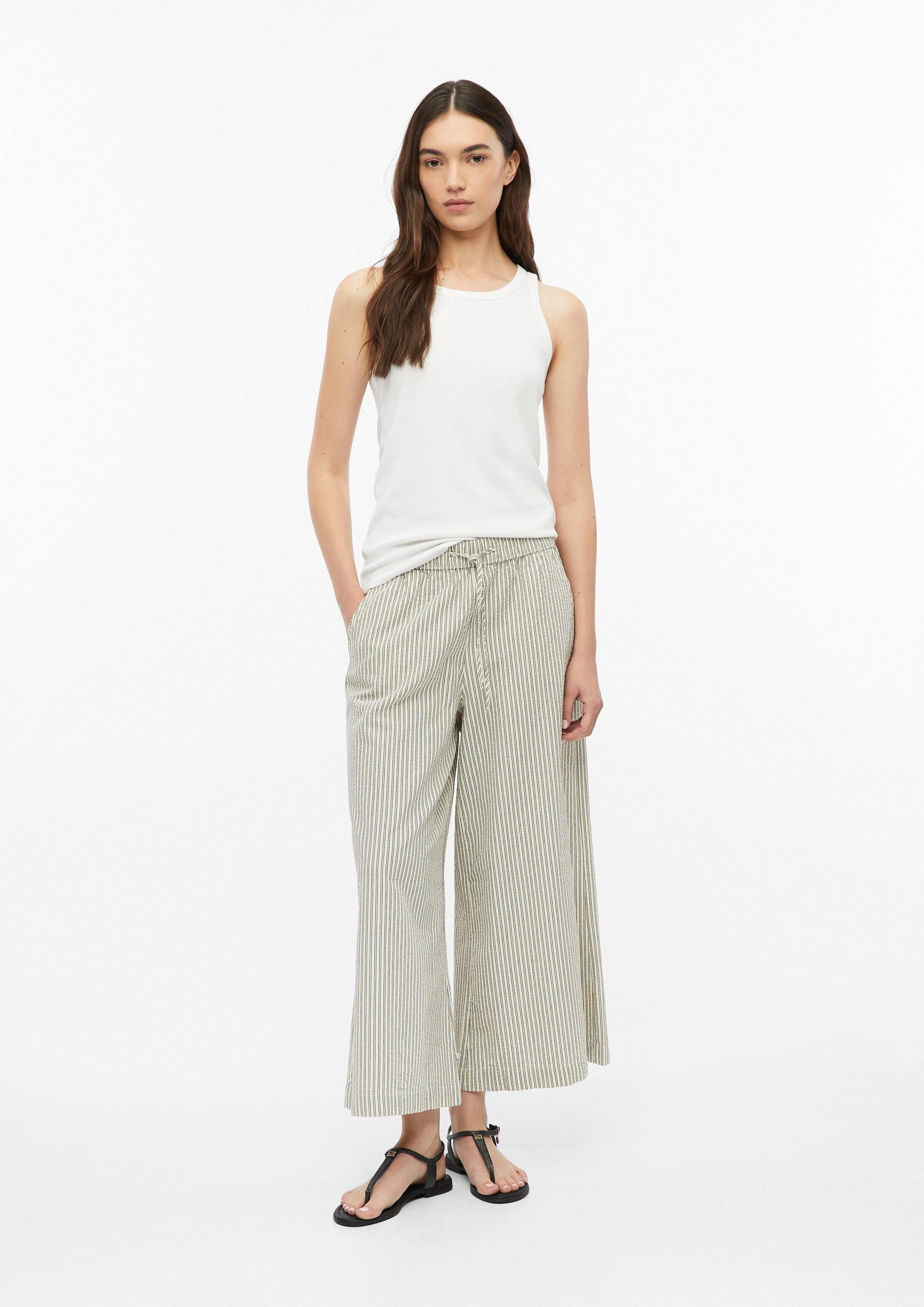 s.Oliver Culotte Hose Culotte aus Seersucker mit weitem Bein