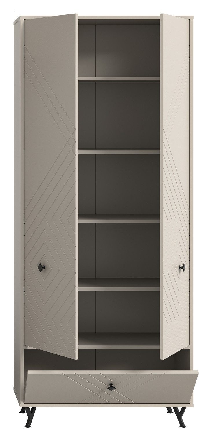xonox.home Kleiderschrank Kopie von Garderobenschrank Notes, beige matt/sandfarben #1 80 cm