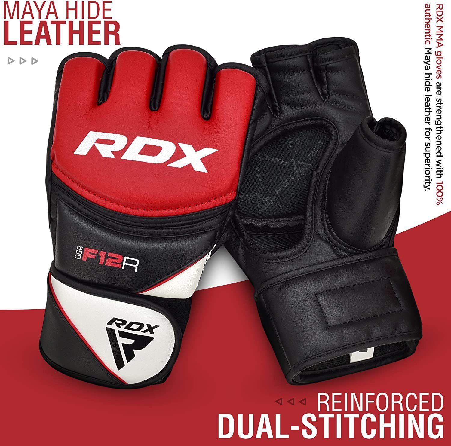 RDX Sports Professionelle RDX Red MMA-Handschuhe MMA MMA Gloves Handschuhe, Kampfsport Boxsack