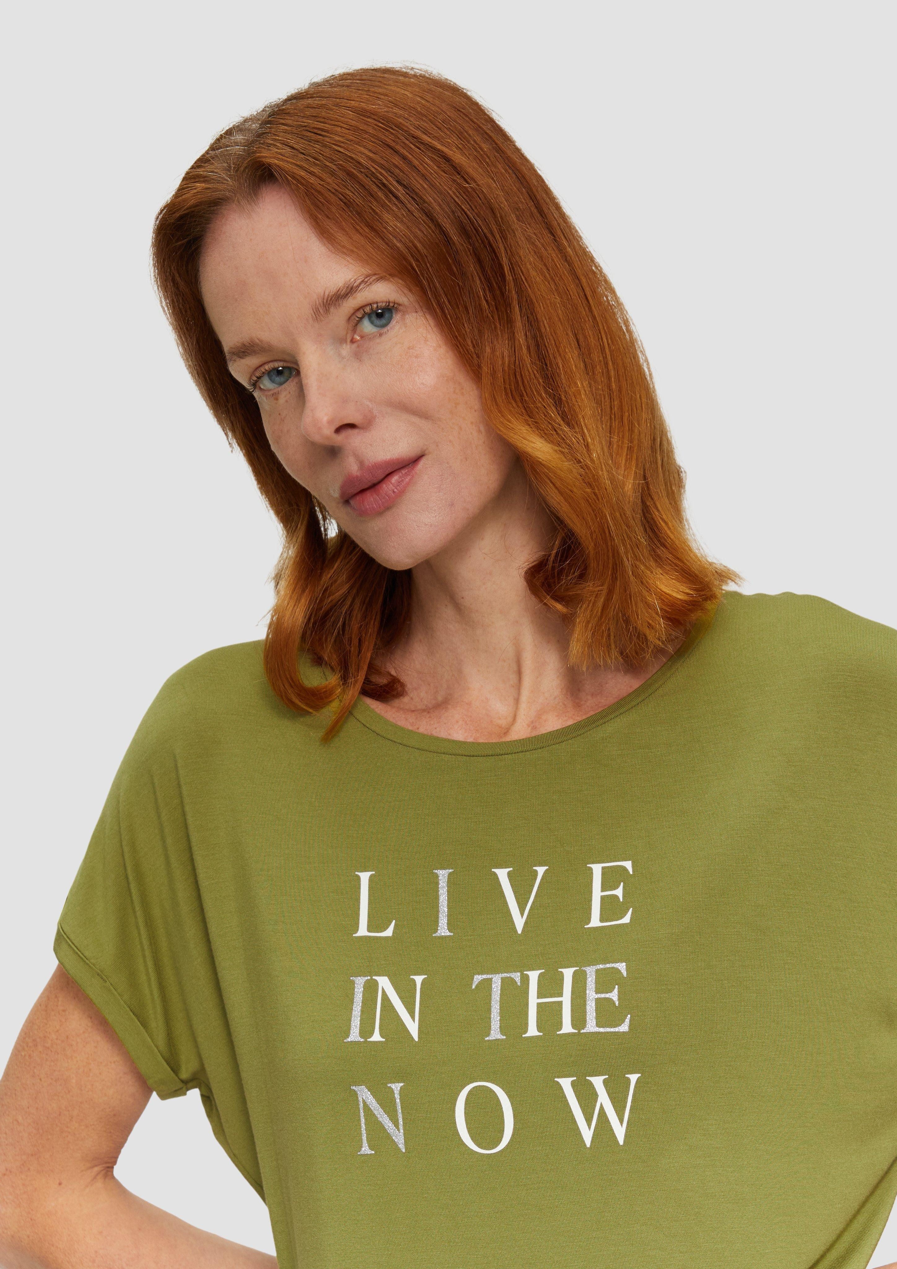 s.Oliver Kurzarmshirt T-Shirt aus Viskosestretch mit günstig online kaufen
