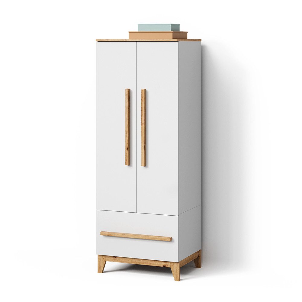 Livinity® Kleiderschrank Mailo, Weiß/Artisan/Artisan, 70 x 186.8 cm mit 4 Schubladen (1-St)